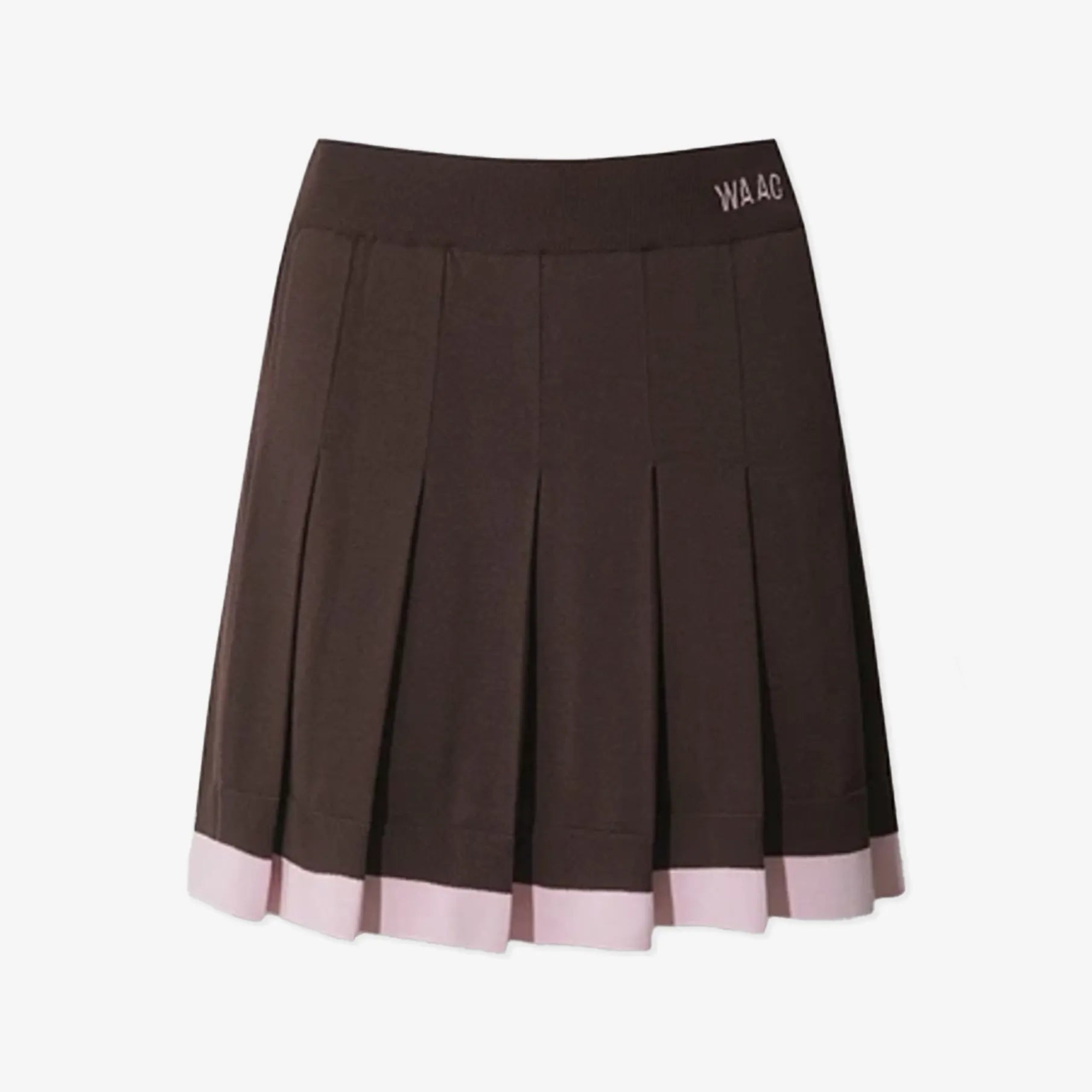 Women's Faux - Layer Pleated Knit Skirt - Dark Brown - Erthe Golf