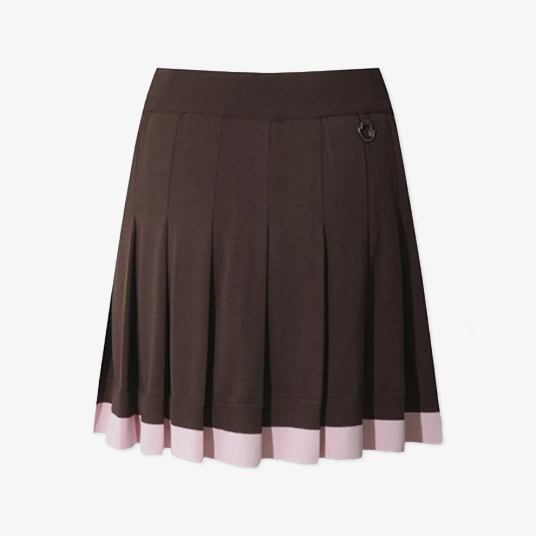 Women's Faux - Layer Pleated Knit Skirt - Dark Brown - Erthe Golf