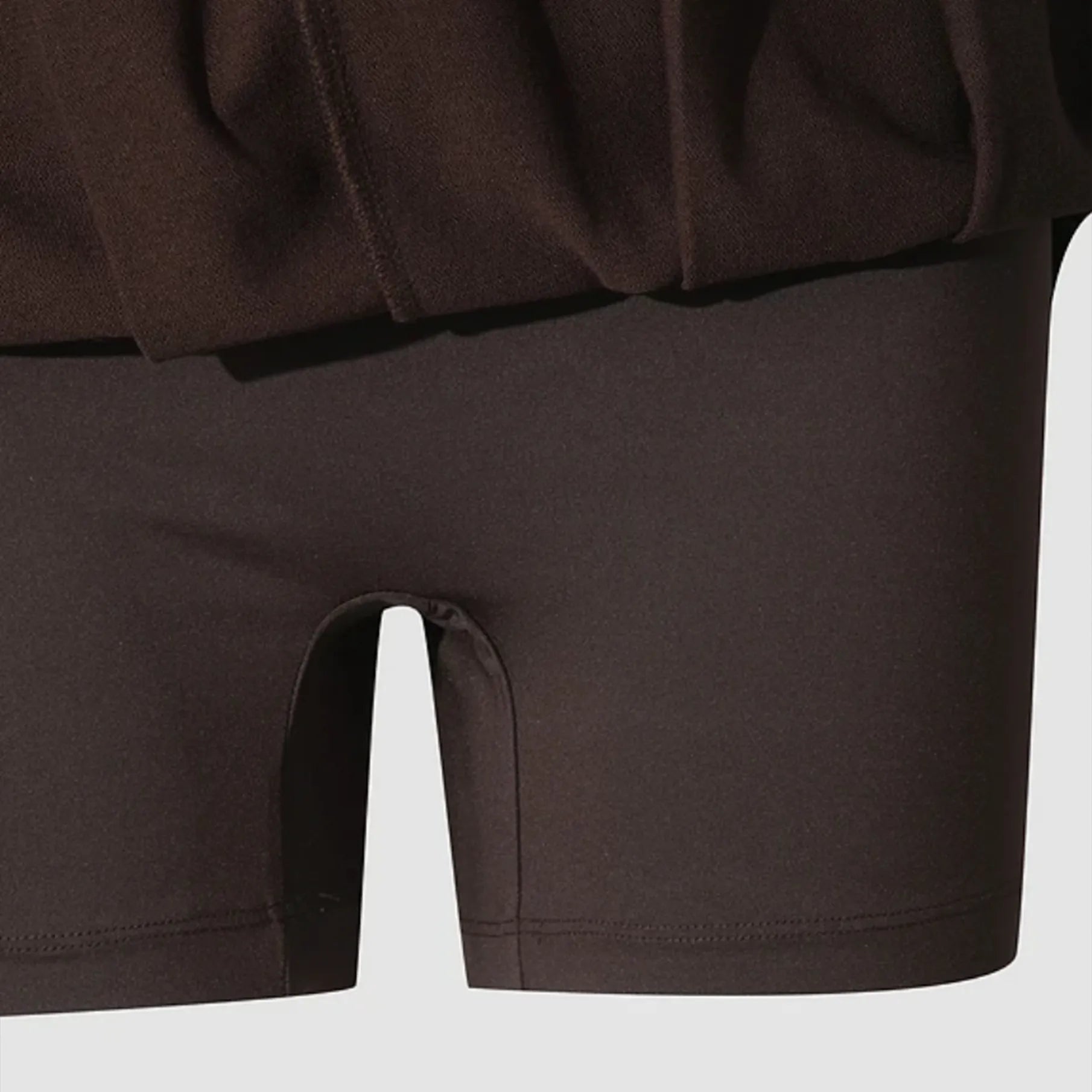 Women's Faux - Layer Pleated Knit Skirt - Dark Brown - Erthe Golf