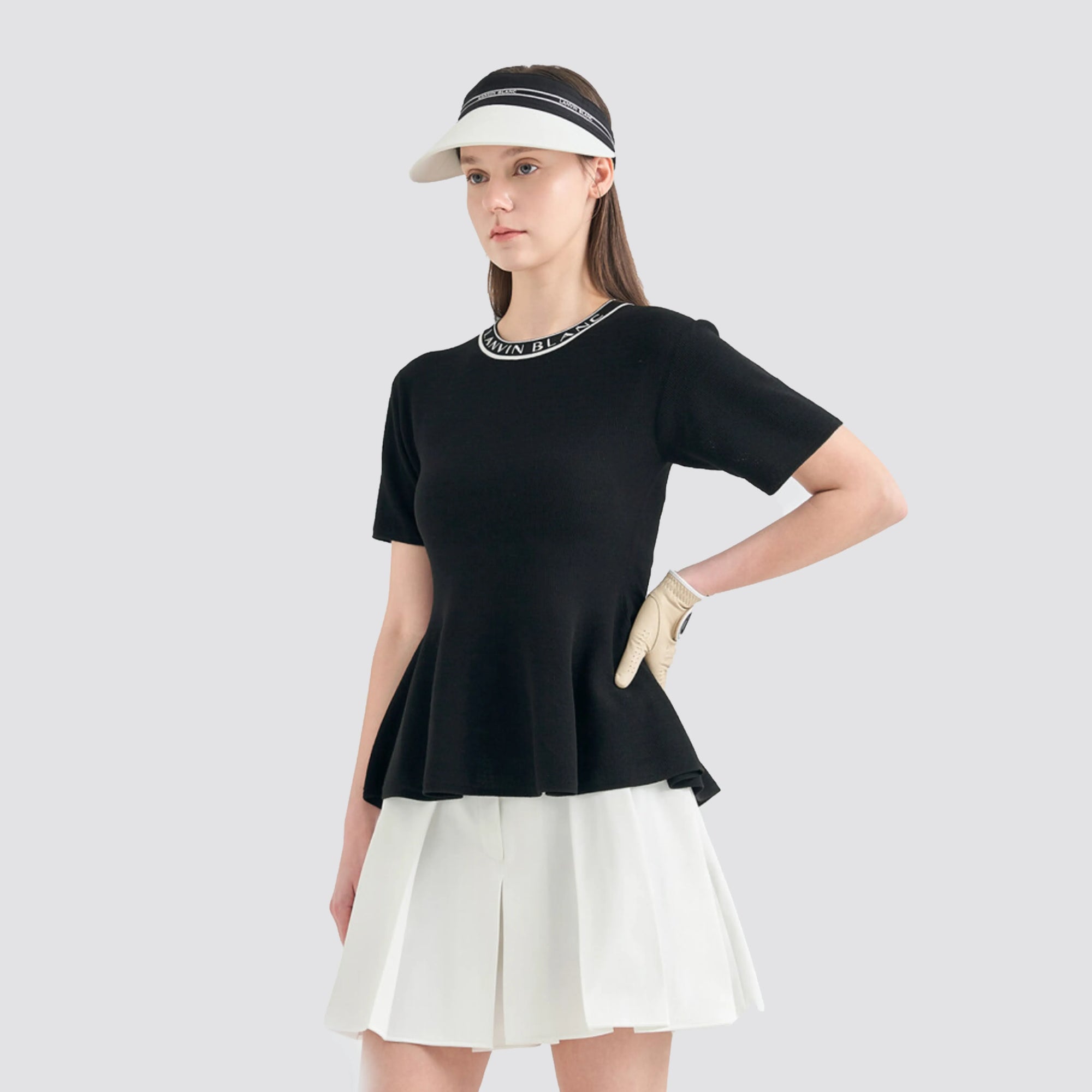 Women's Flare Knit Top - Black - Erthe Golf
