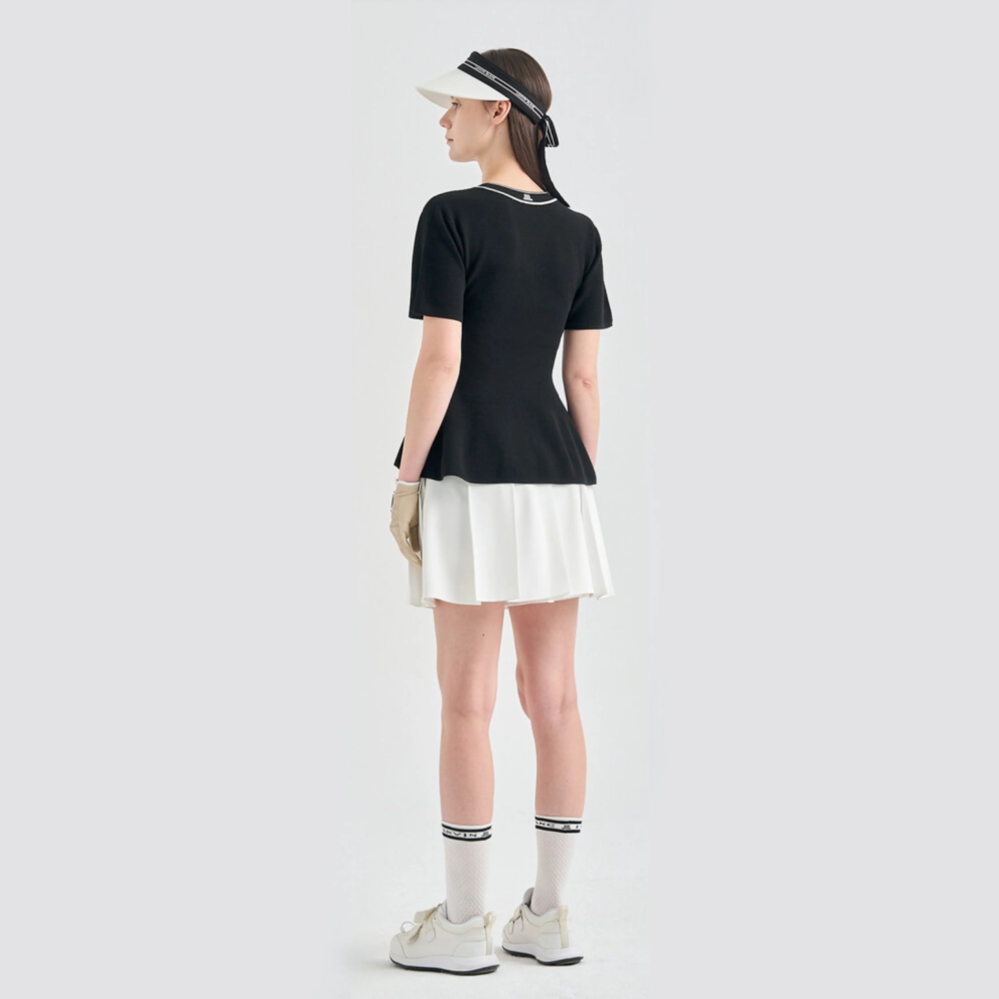 Women's Flare Knit Top - Black - Erthe Golf