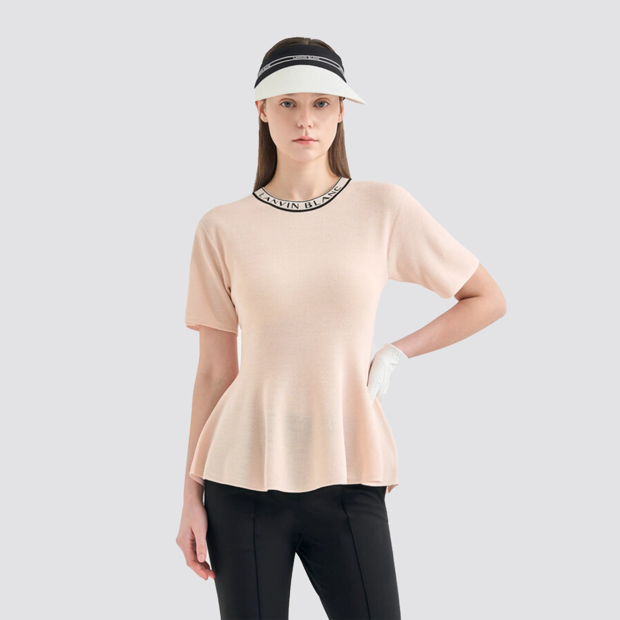 Women's Flare Knit Top - Light Pink - Erthe Golf
