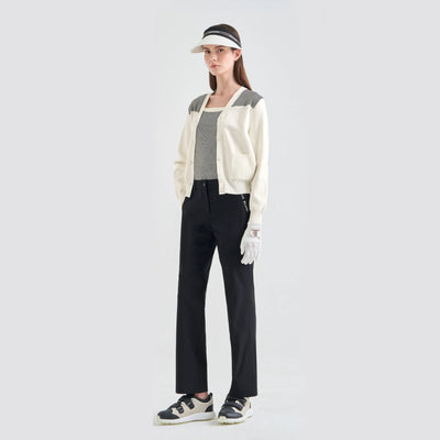 Women's Jacquard - Banded Pants - Black - Erthe Golf