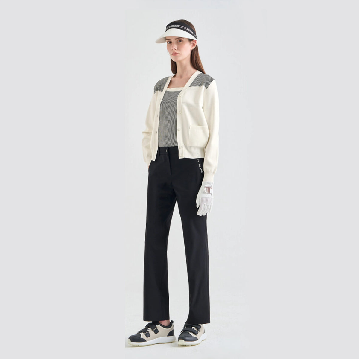 Women's Jacquard - Banded Pants - Black - Erthe Golf