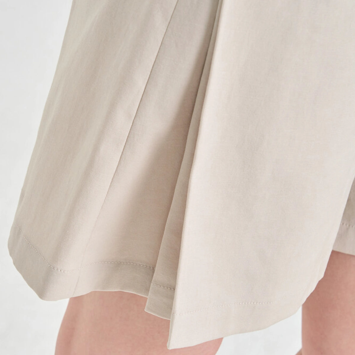 Women's Linen - Blend Panel Shorts - Oatmeal - Erthe Golf