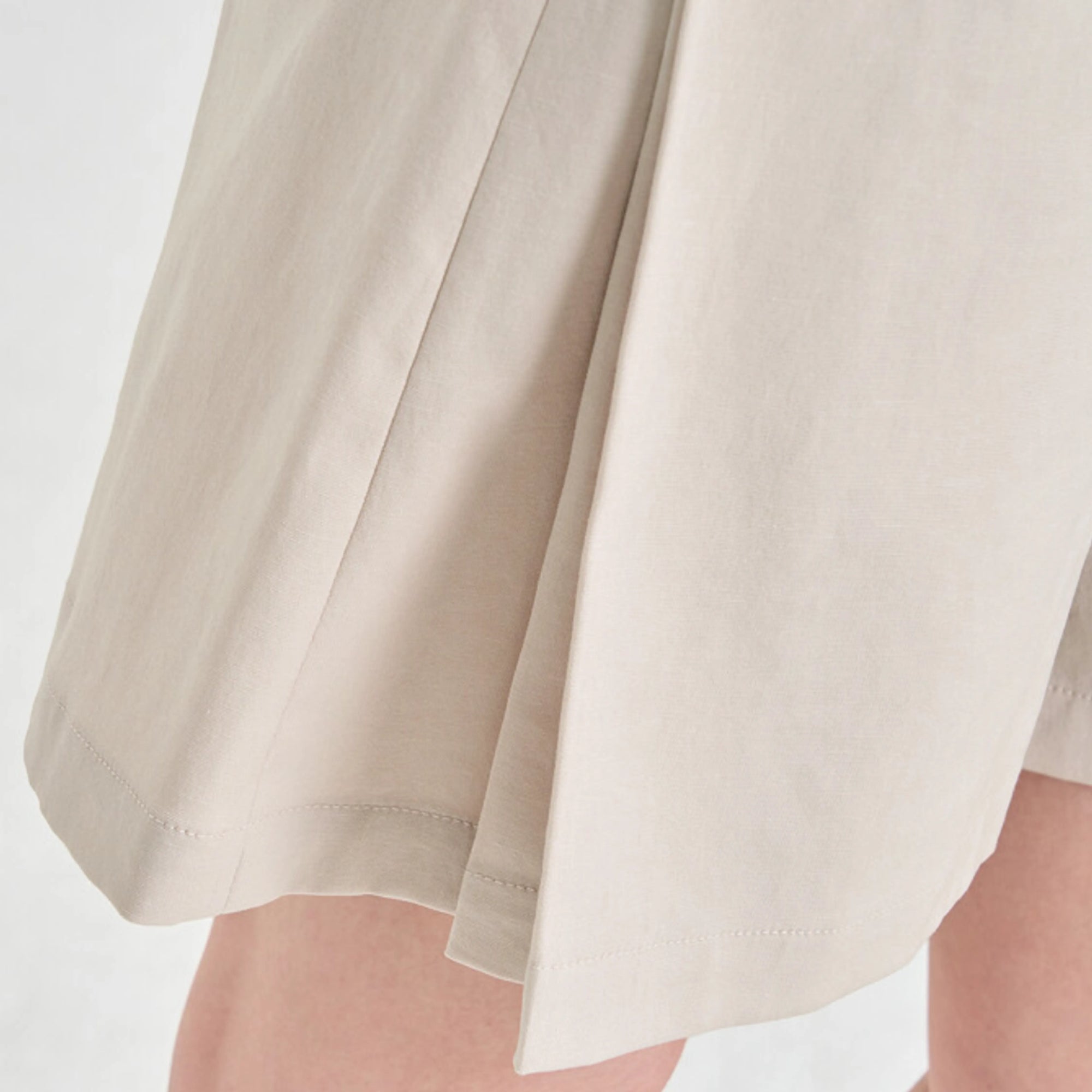 Women's Linen - Blend Panel Shorts - Oatmeal - Erthe Golf