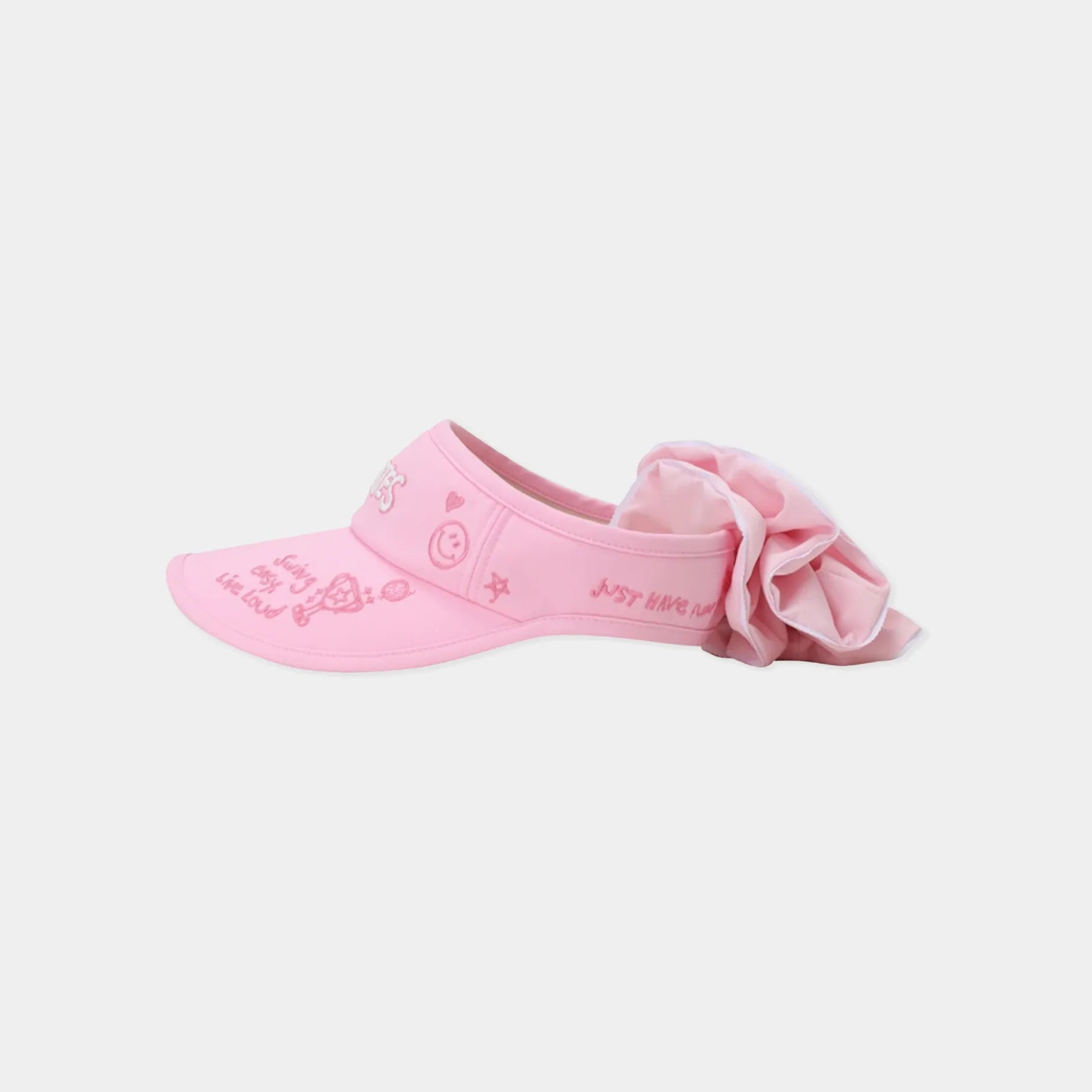 Women's Logo Sun Visor &amp; Scrunchie Set - Pink - Erthe Golf