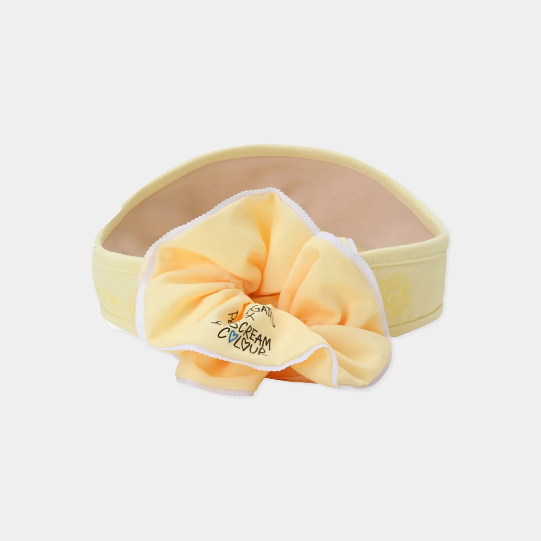 Women's Logo Sun Visor &amp; Scrunchie Set - Yellow - Erthe Golf