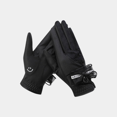 Women's Mesh Ribbon Golf Glove - Black - Erthe Golf