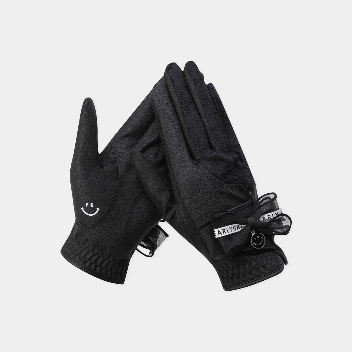 Women's Mesh Ribbon Golf Glove - Black - Erthe Golf
