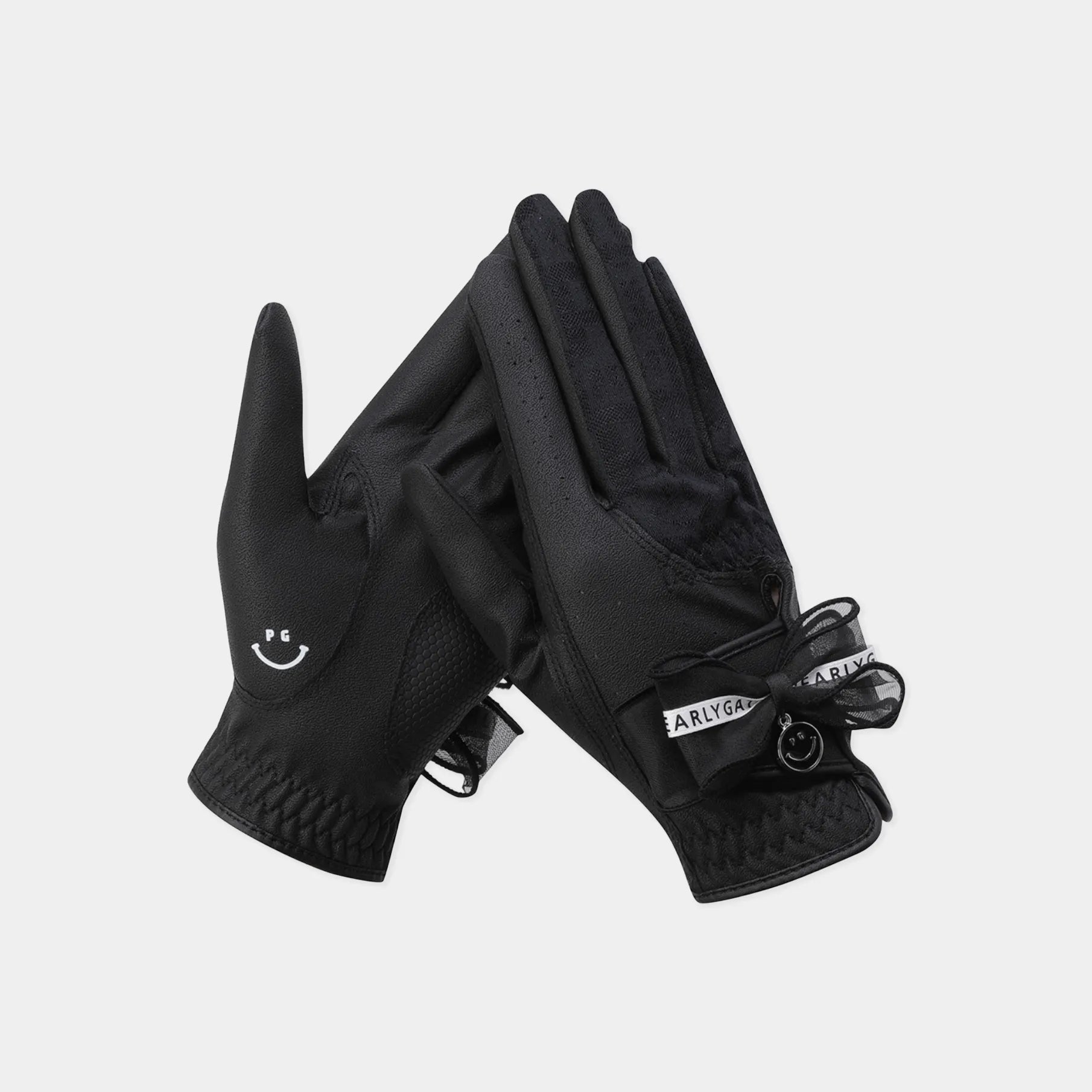 Women's Mesh Ribbon Golf Glove - Black - Erthe Golf