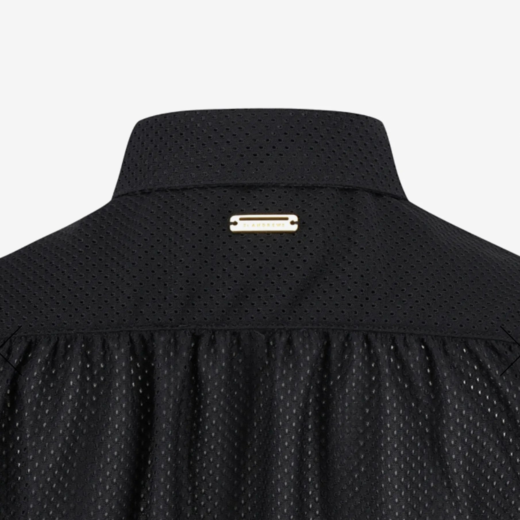 Women's Mesh Ruffle Polo - Black - Erthe Golf