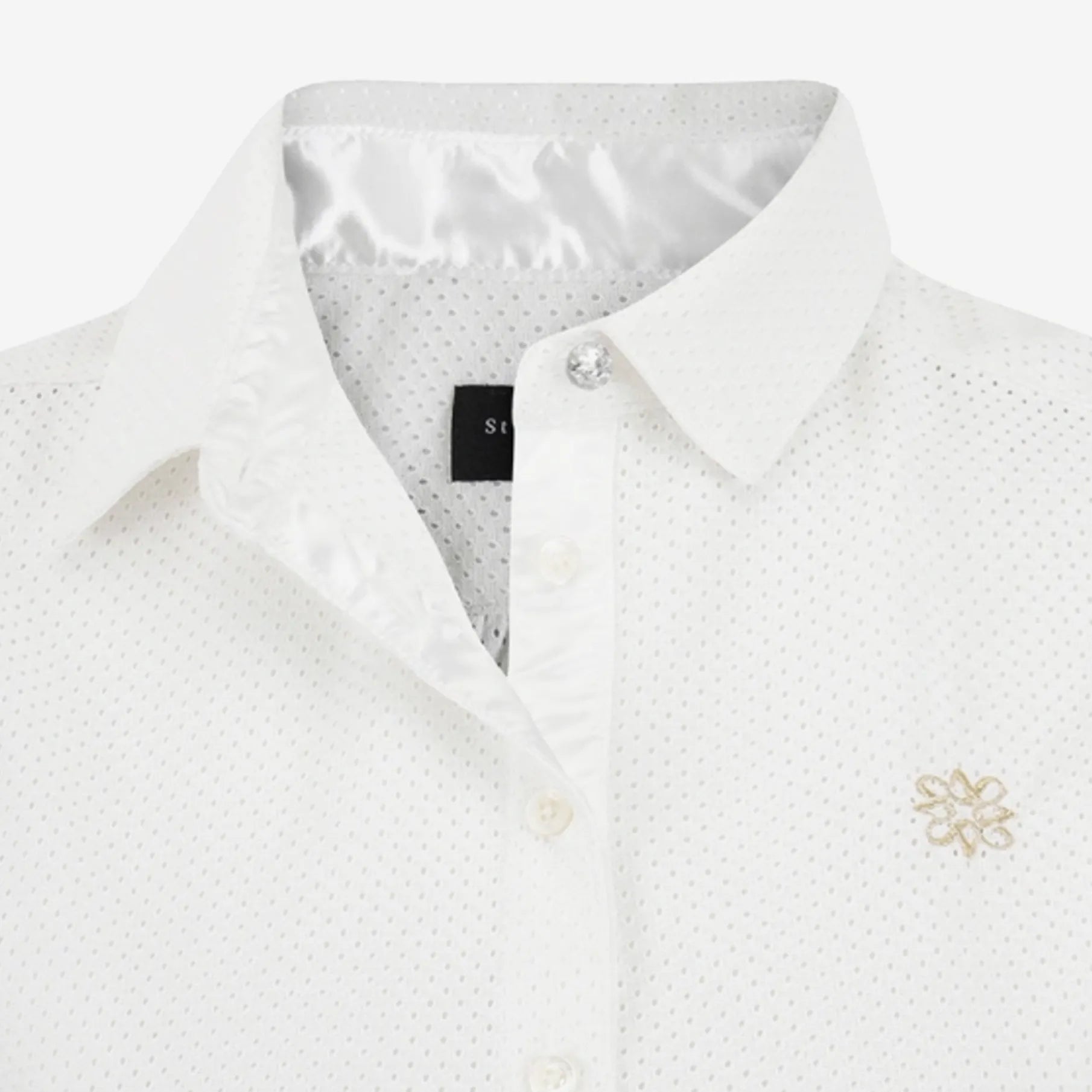 Women's Mesh Ruffle Polo - White - Erthe Golf