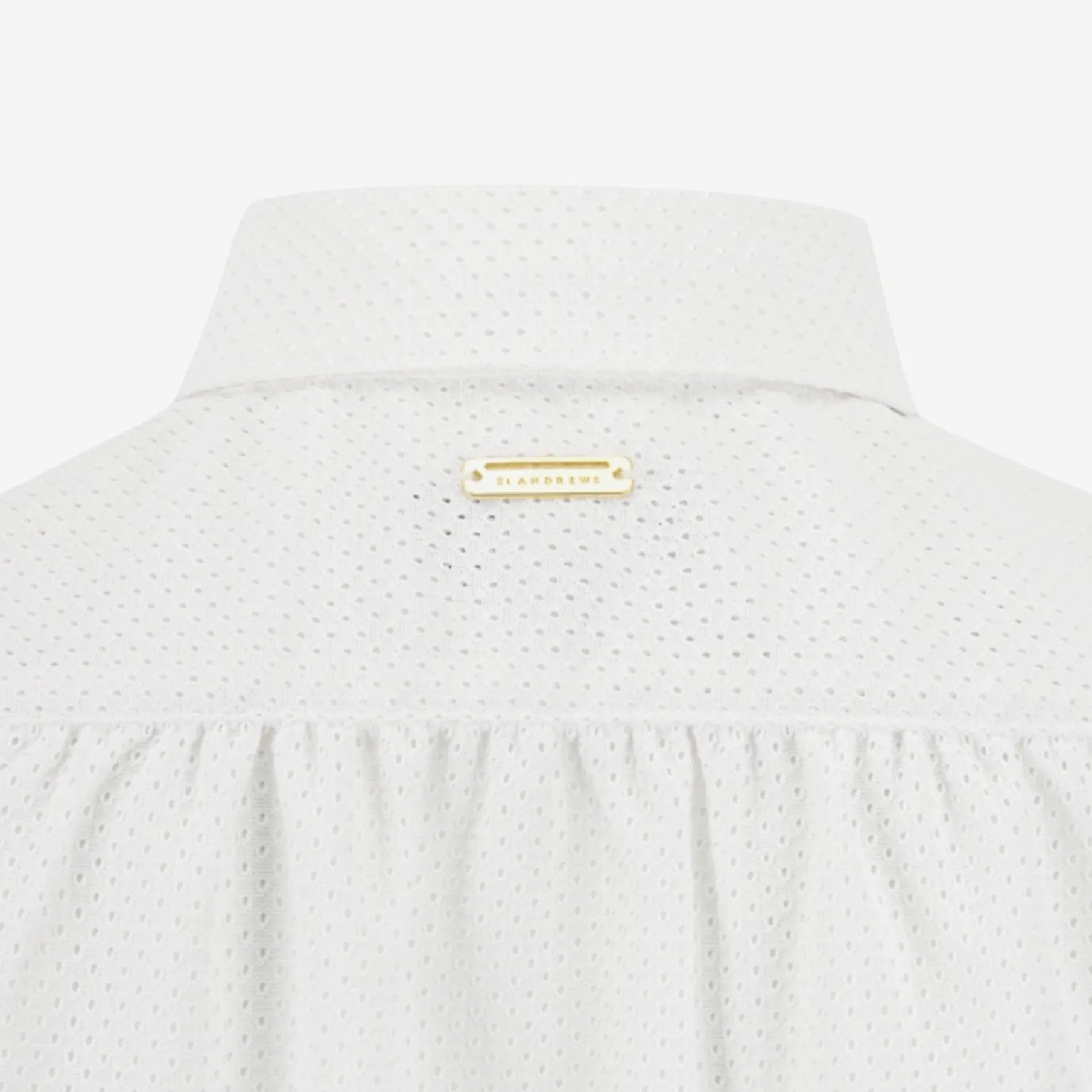 Women's Mesh Ruffle Polo - White - Erthe Golf