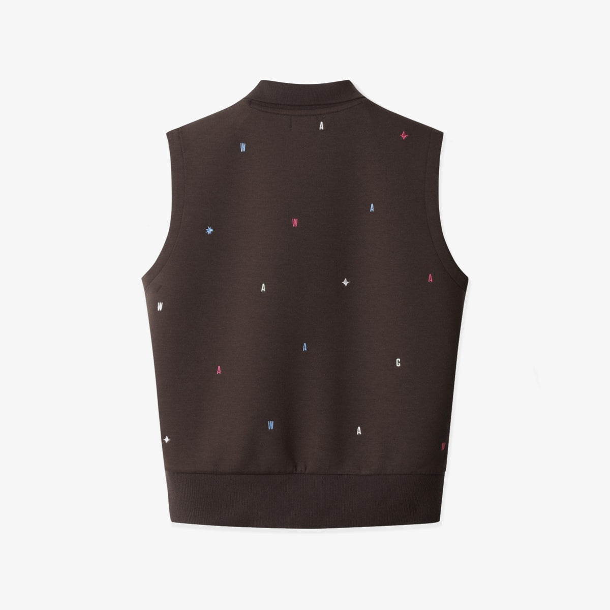Women's Multicolor Embroidery Vest - Brown - Erthe Golf