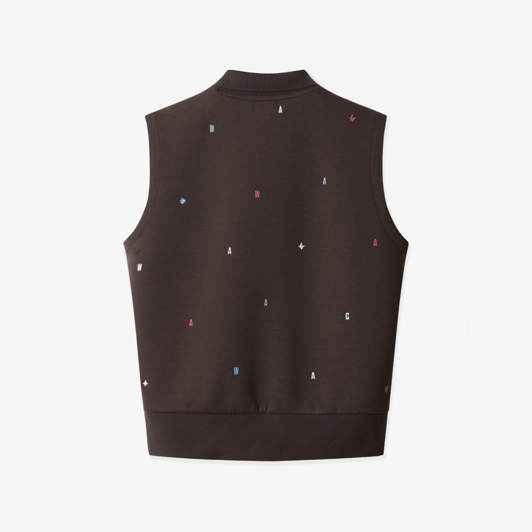Women&#39;s Multicolor Embroidery Vest - Brown - Erthe Golf