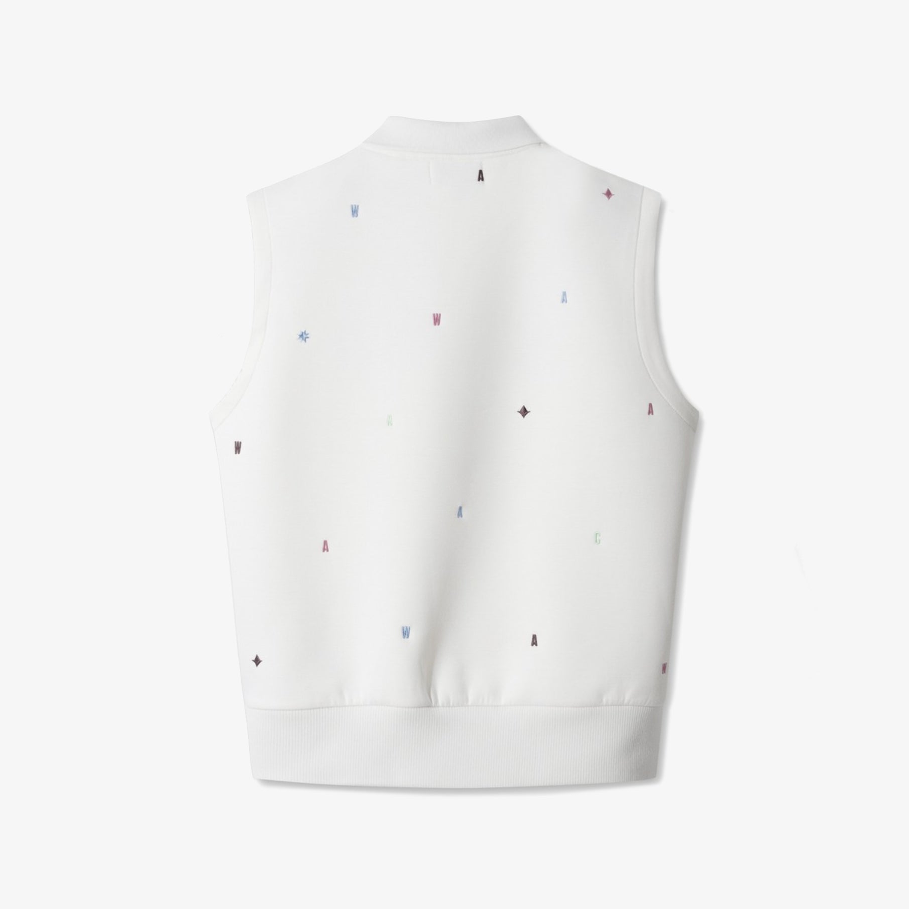 Women&#39;s Multicolor Embroidery Vest - Ivory - Erthe Golf