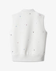 Women's Multicolor Embroidery Vest - Ivory - Erthe Golf