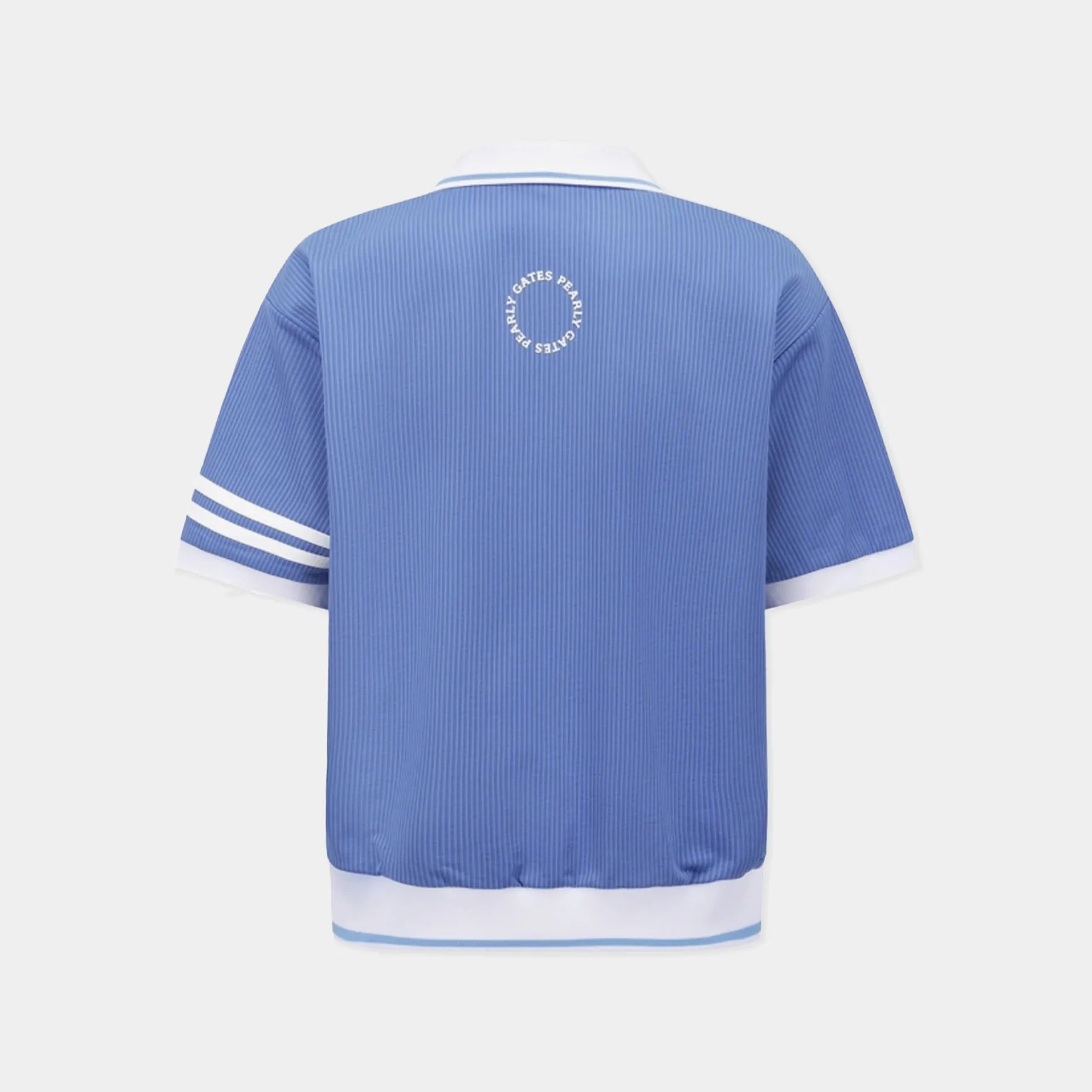 Women's Open Collar Textured Polo - Blue - Erthe Golf