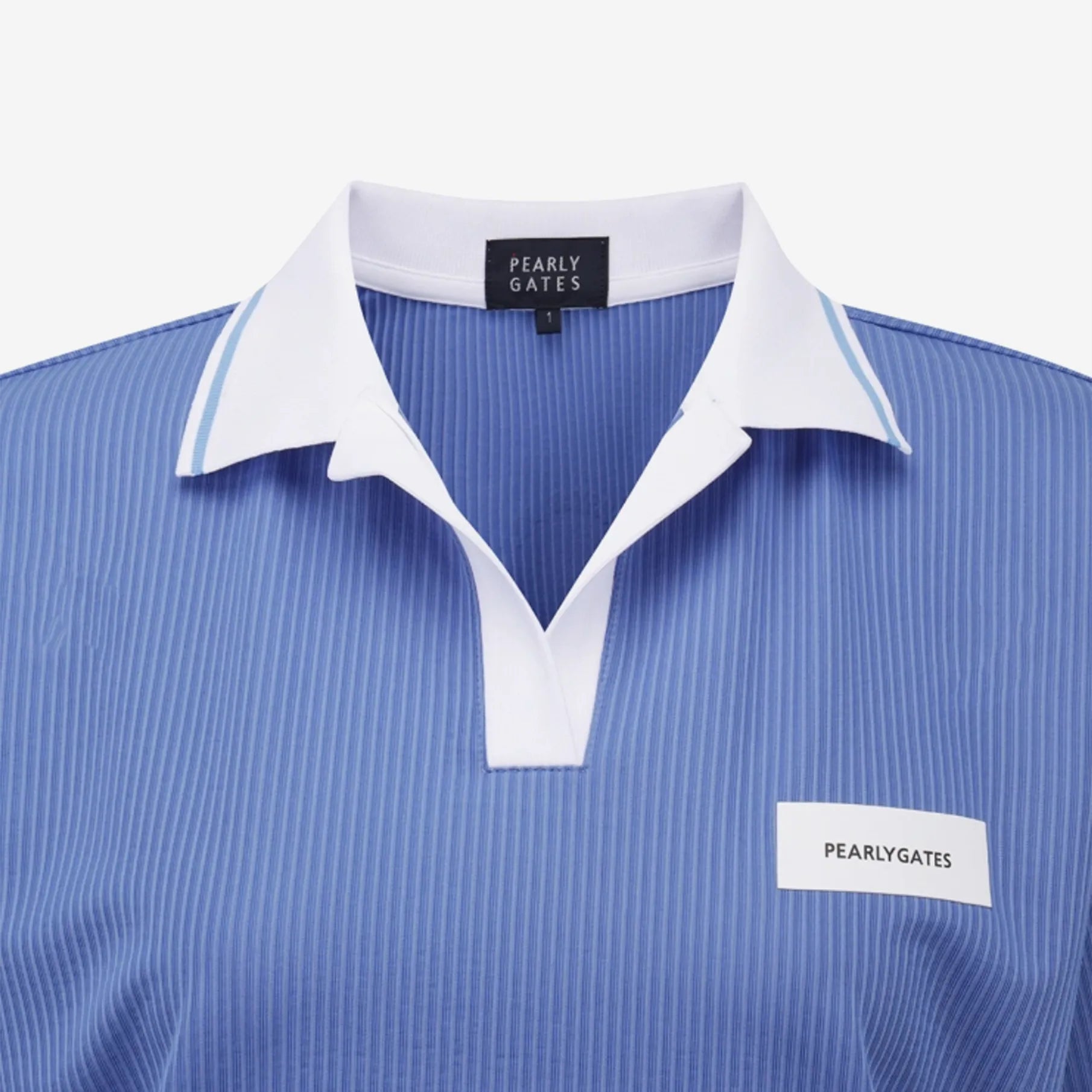 Women's Open Collar Textured Polo - Blue - Erthe Golf