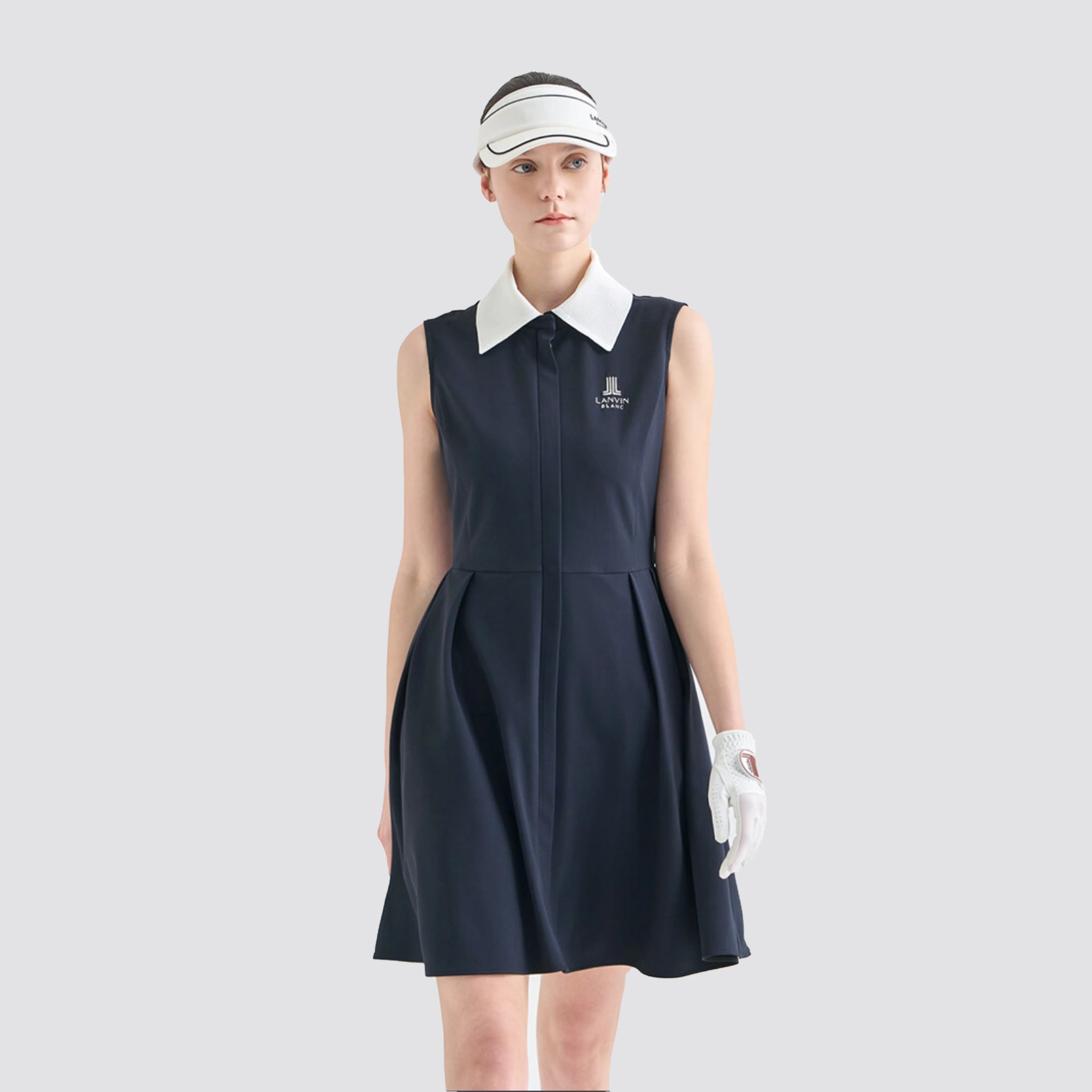 Women's Pleated Golf Dress - Dark Navy - Erthe Golf