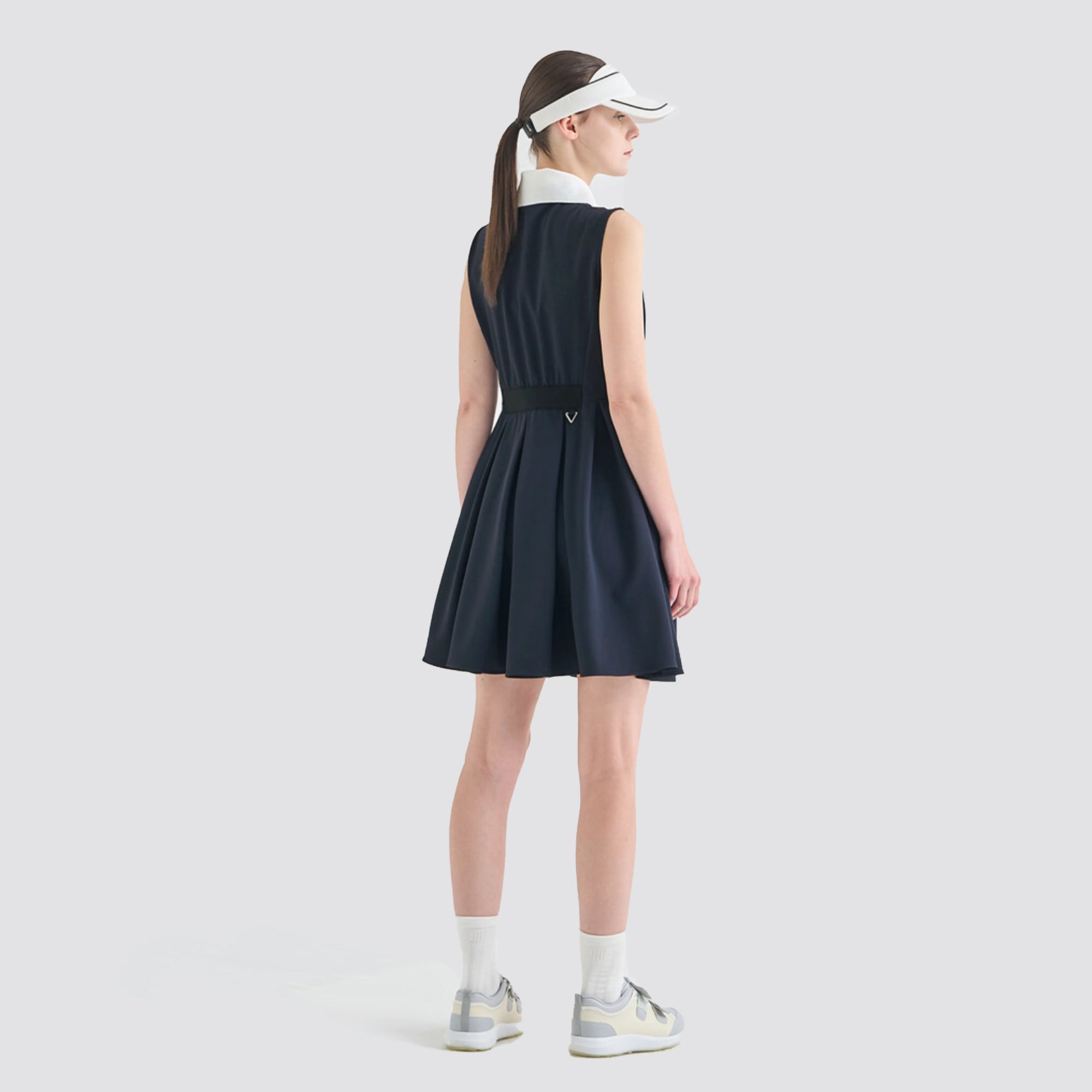 Women's Pleated Golf Dress - Dark Navy - Erthe Golf