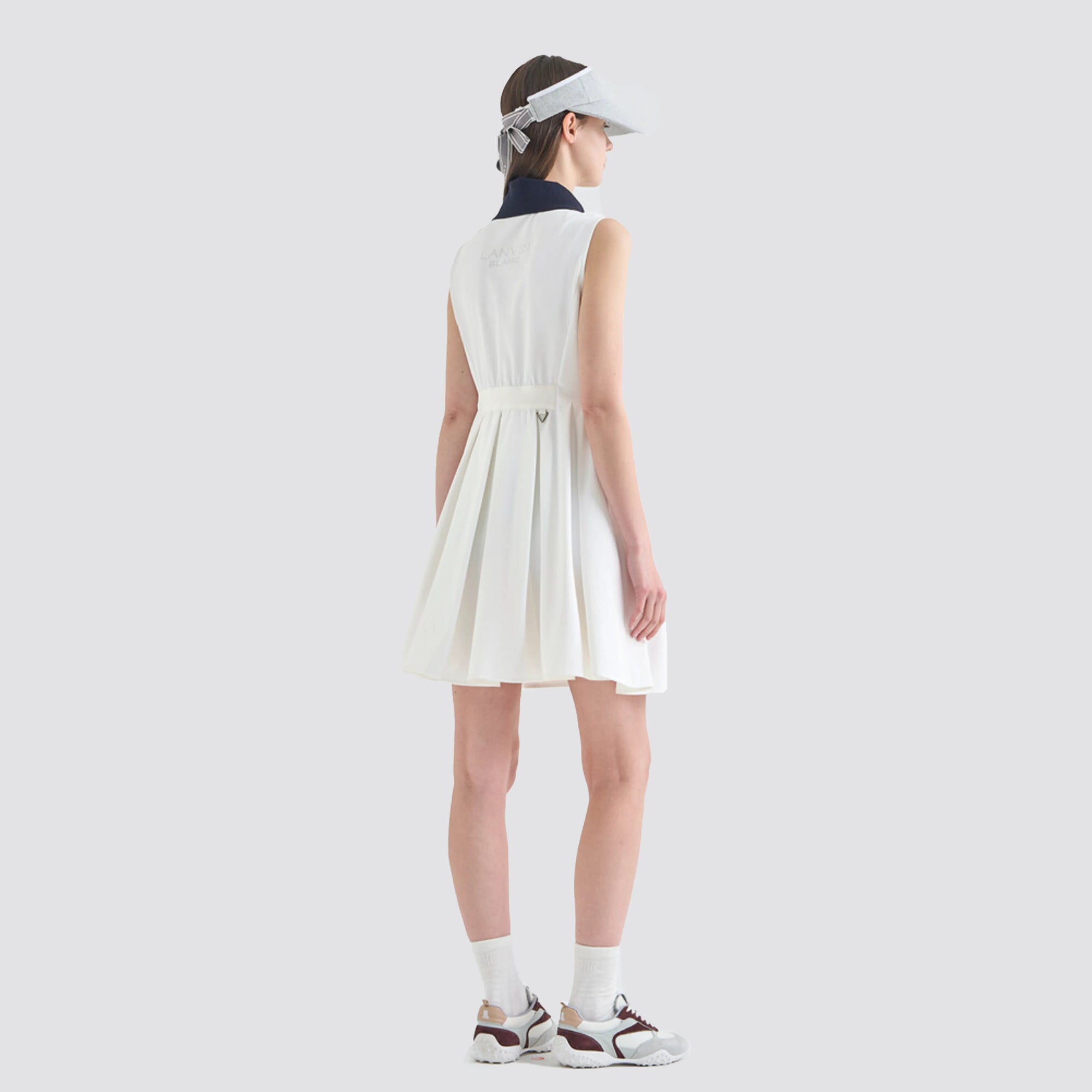 Women's Pleated Golf Dress - White - Erthe Golf