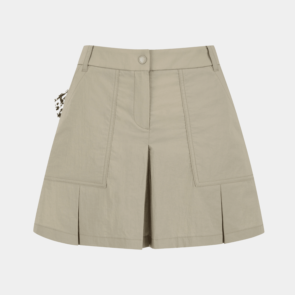Women's Pleated Shorts - Beige - Erthe Golf