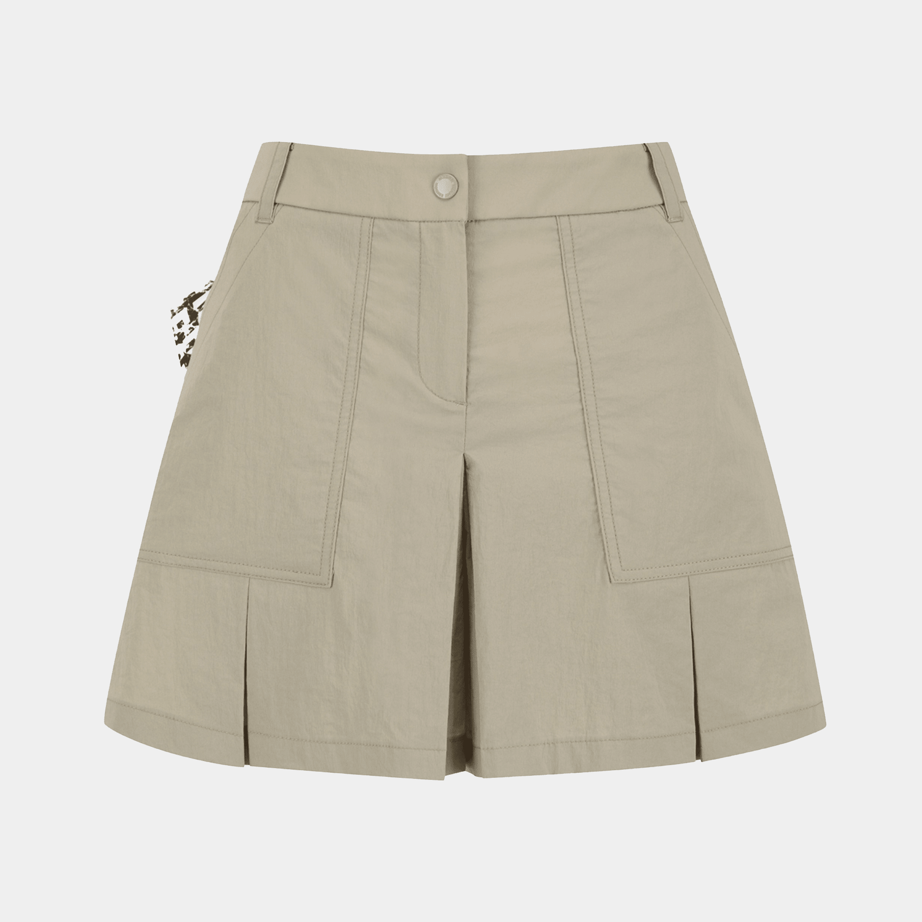 Women's Pleated Shorts - Beige - Erthe Golf