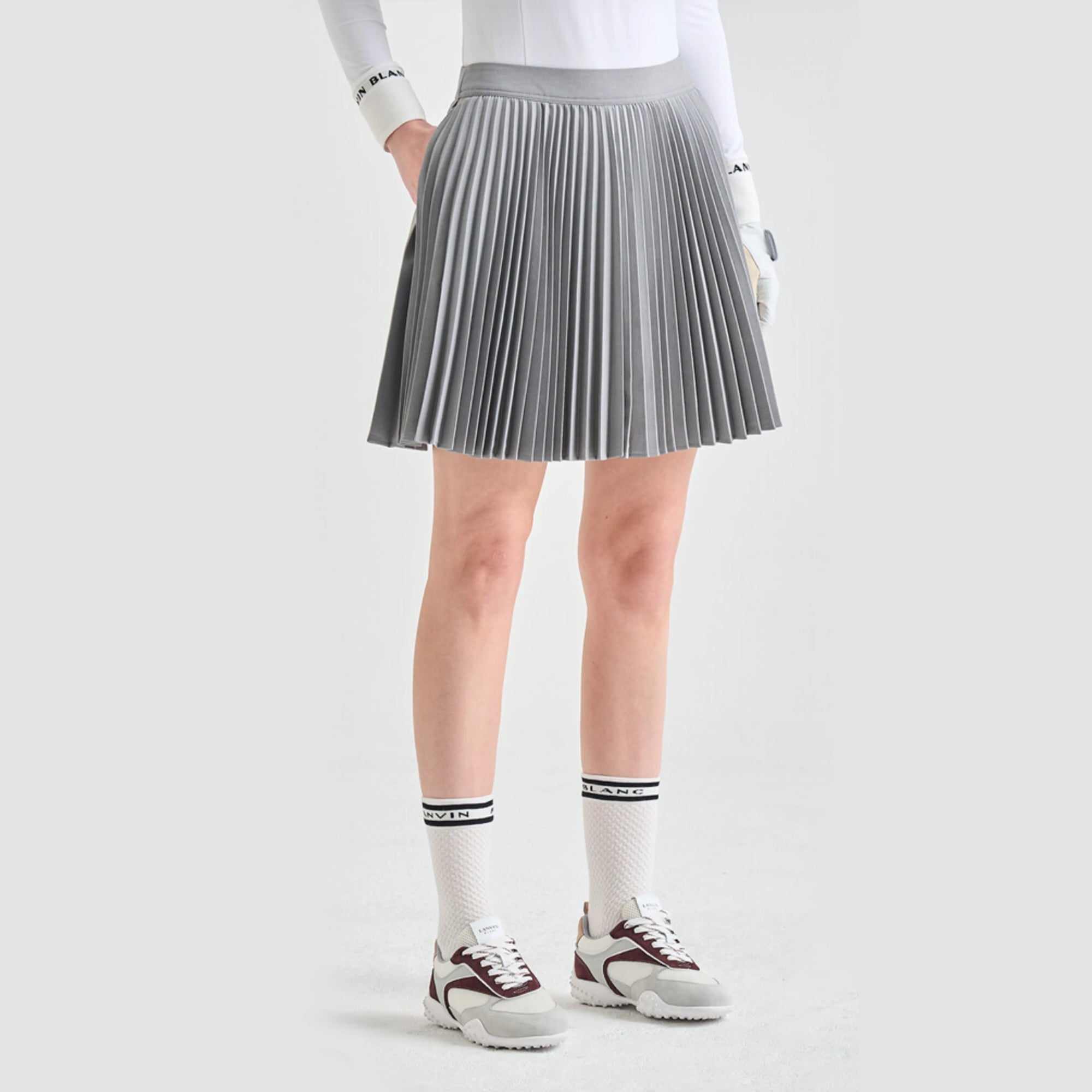 Women's Pleated Stretch Skirt - Grey - Erthe Golf
