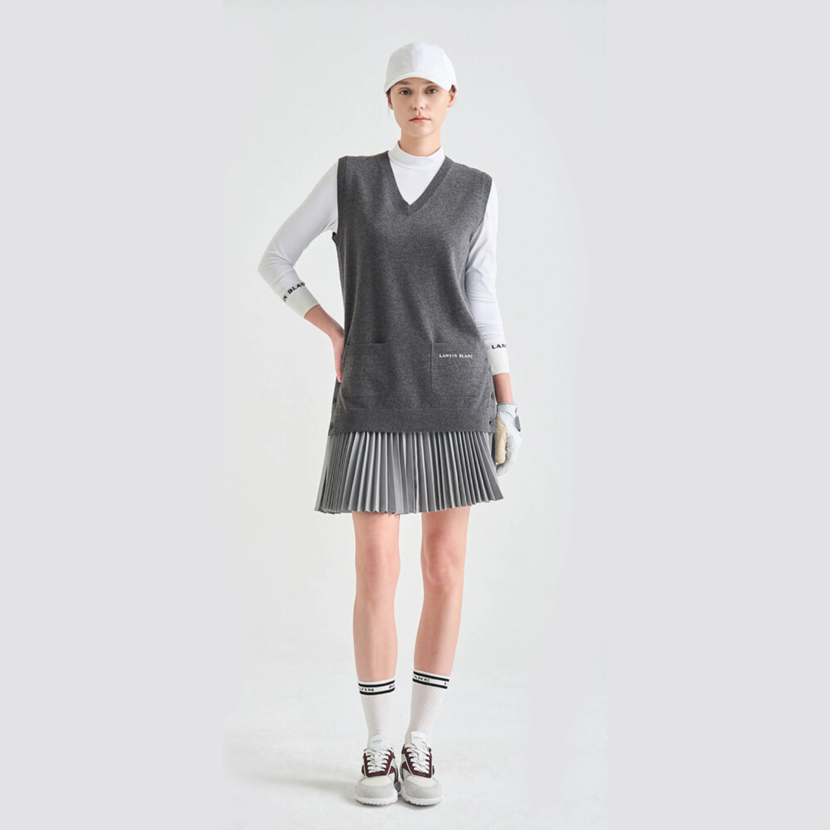 Women's Pleated Stretch Skirt - Grey - Erthe Golf