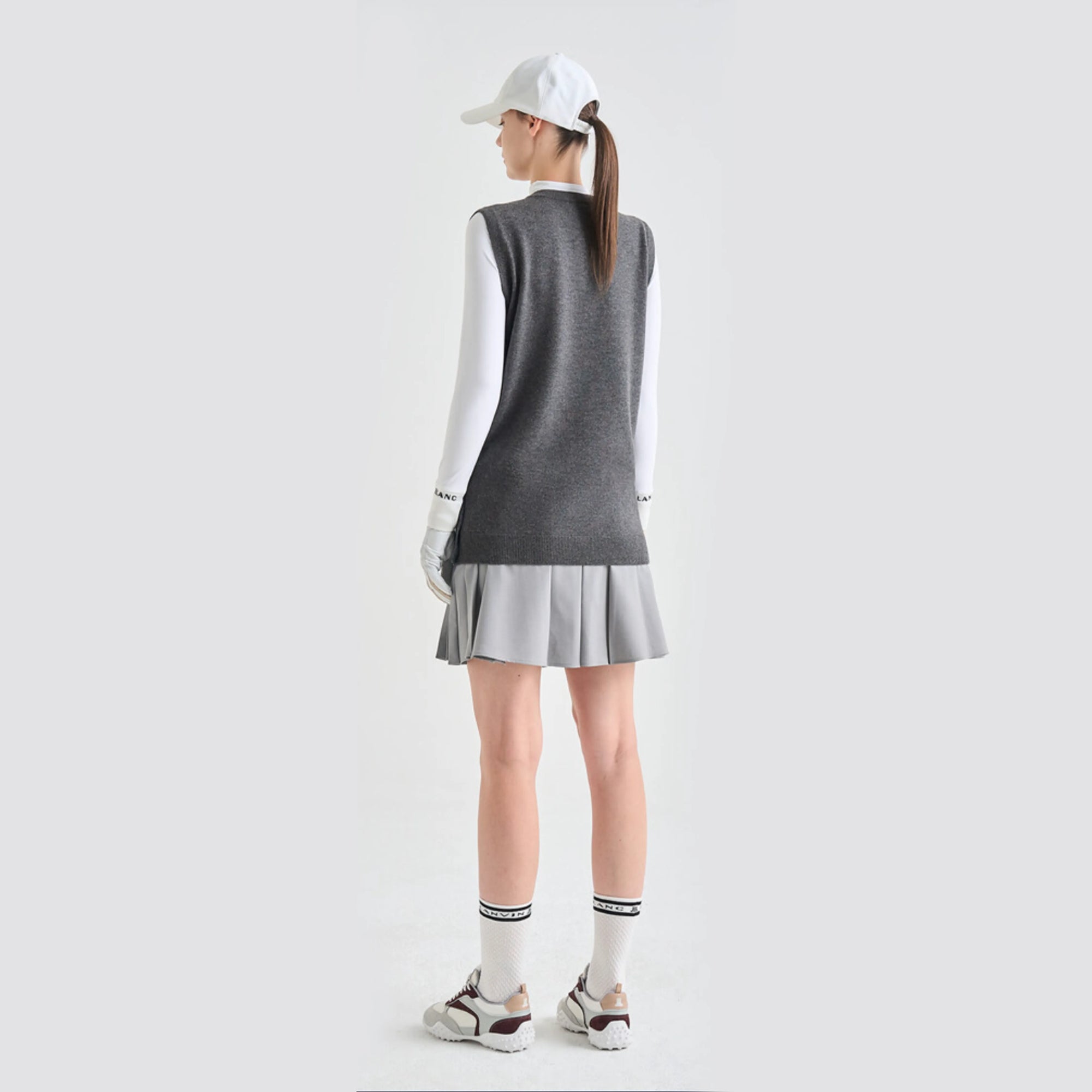 Women's Pleated Stretch Skirt - Grey - Erthe Golf