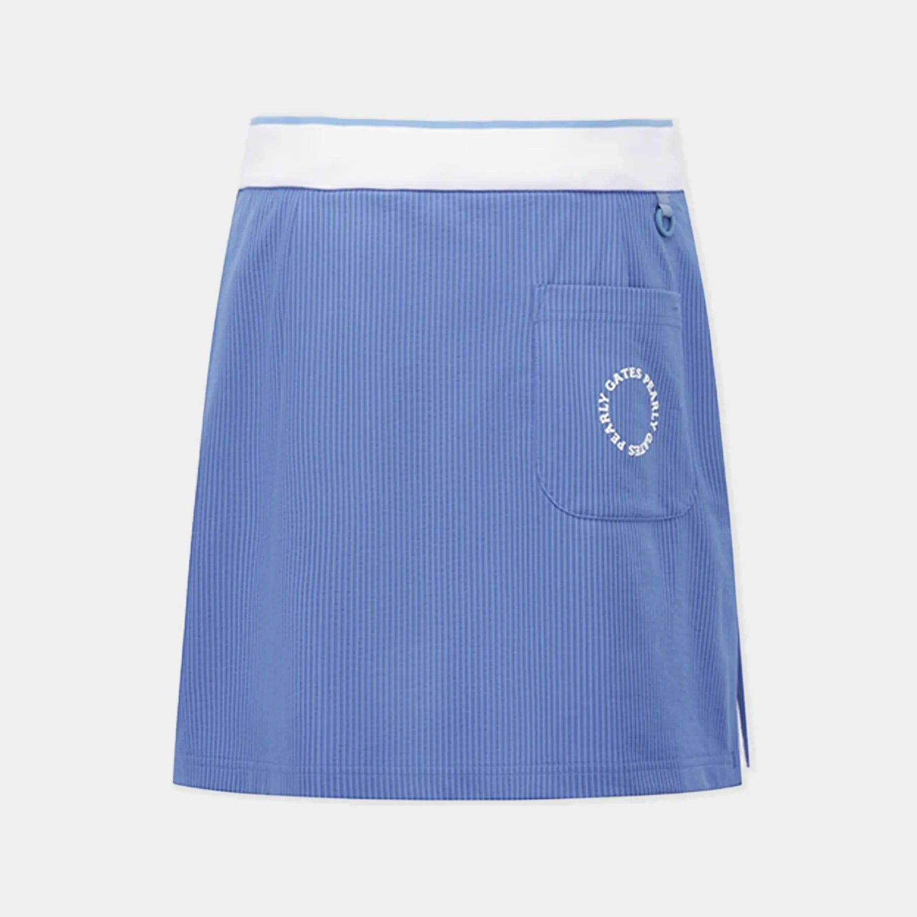 Women's Ribbed Drawstring Banded Skirt - Blue - Erthe Golf