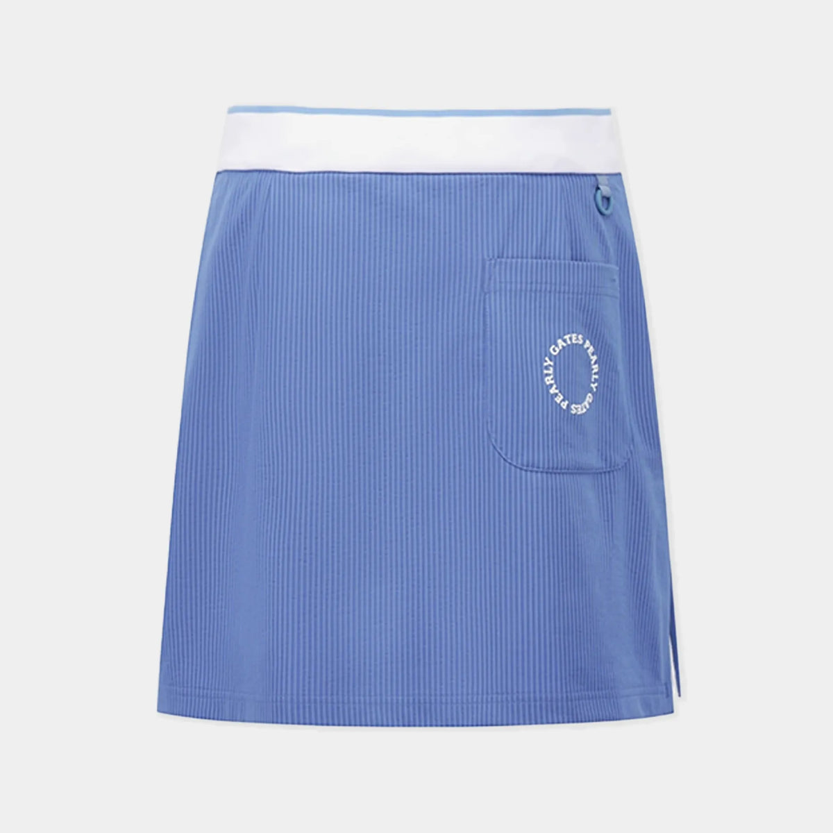 Women's Ribbed Drawstring Banded Skirt - Blue - Erthe Golf
