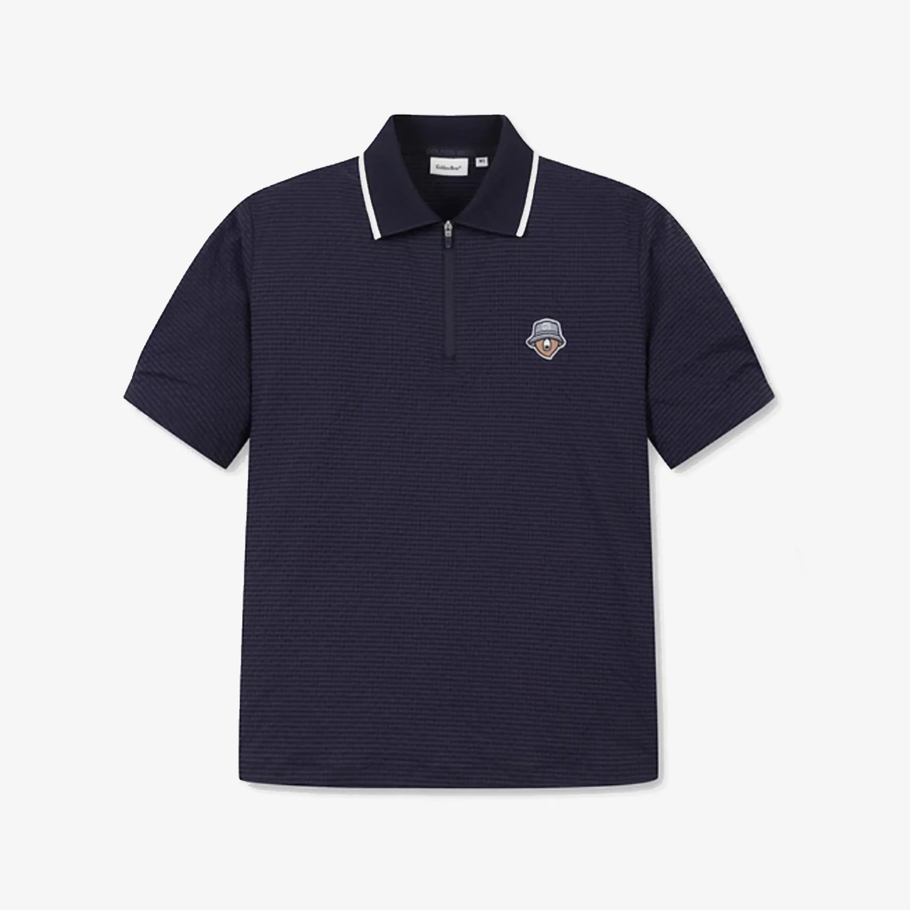 Women's Seersucker Polo - Navy - Erthe Golf