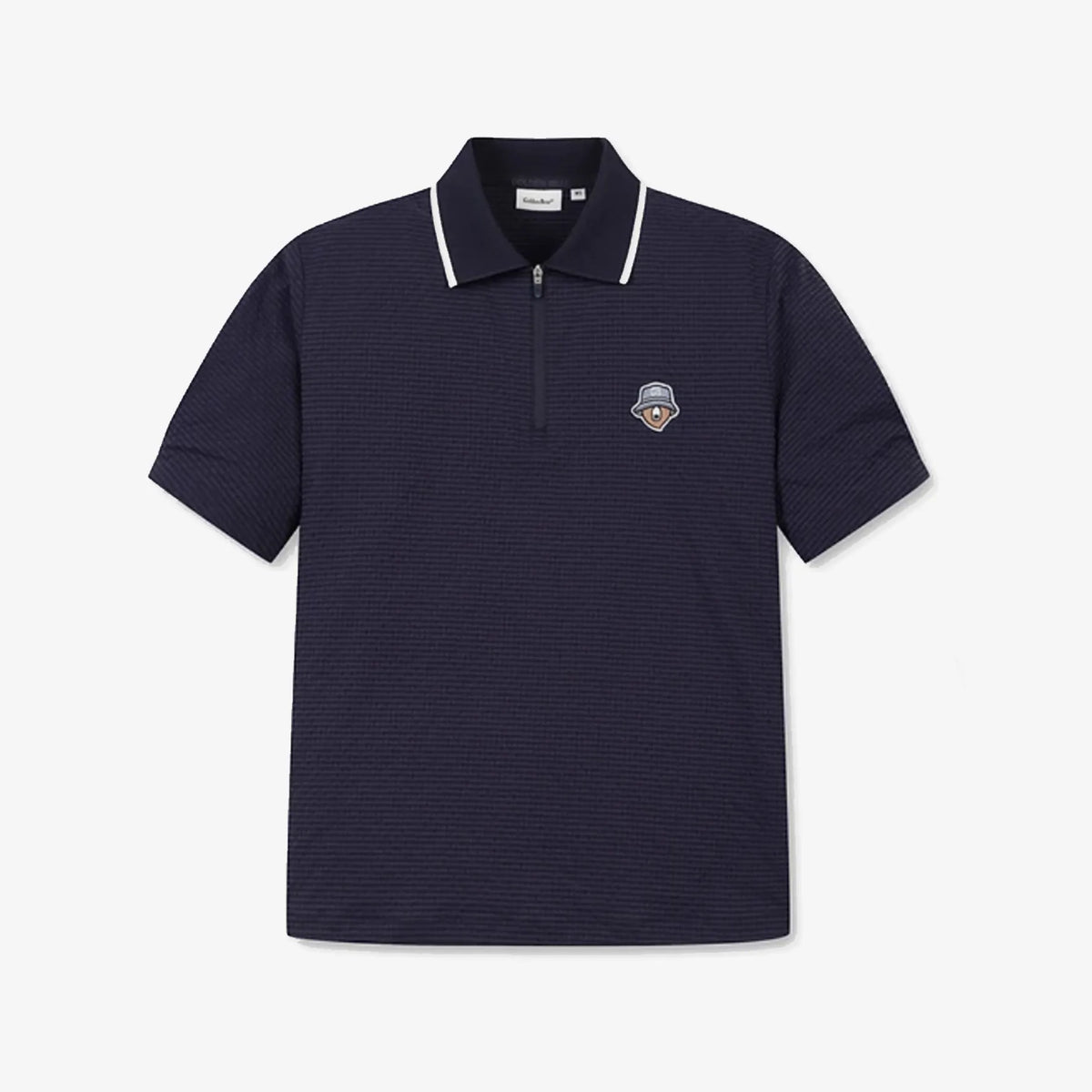 Women's Seersucker Polo - Navy - Erthe Golf
