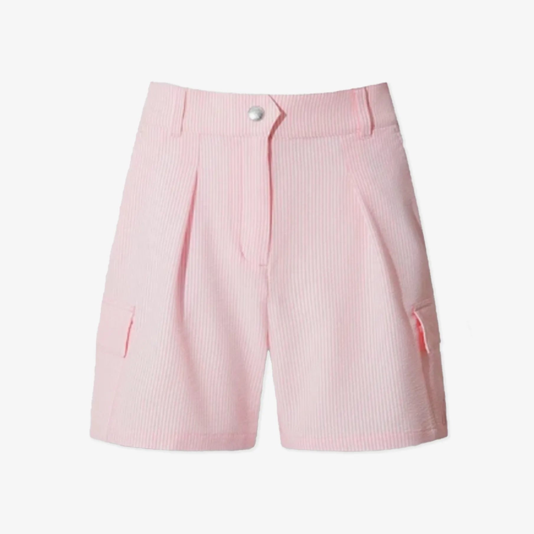 [WAAC x Jones] Women's Seersucker Shorts - Light Pink - Erthe Golf