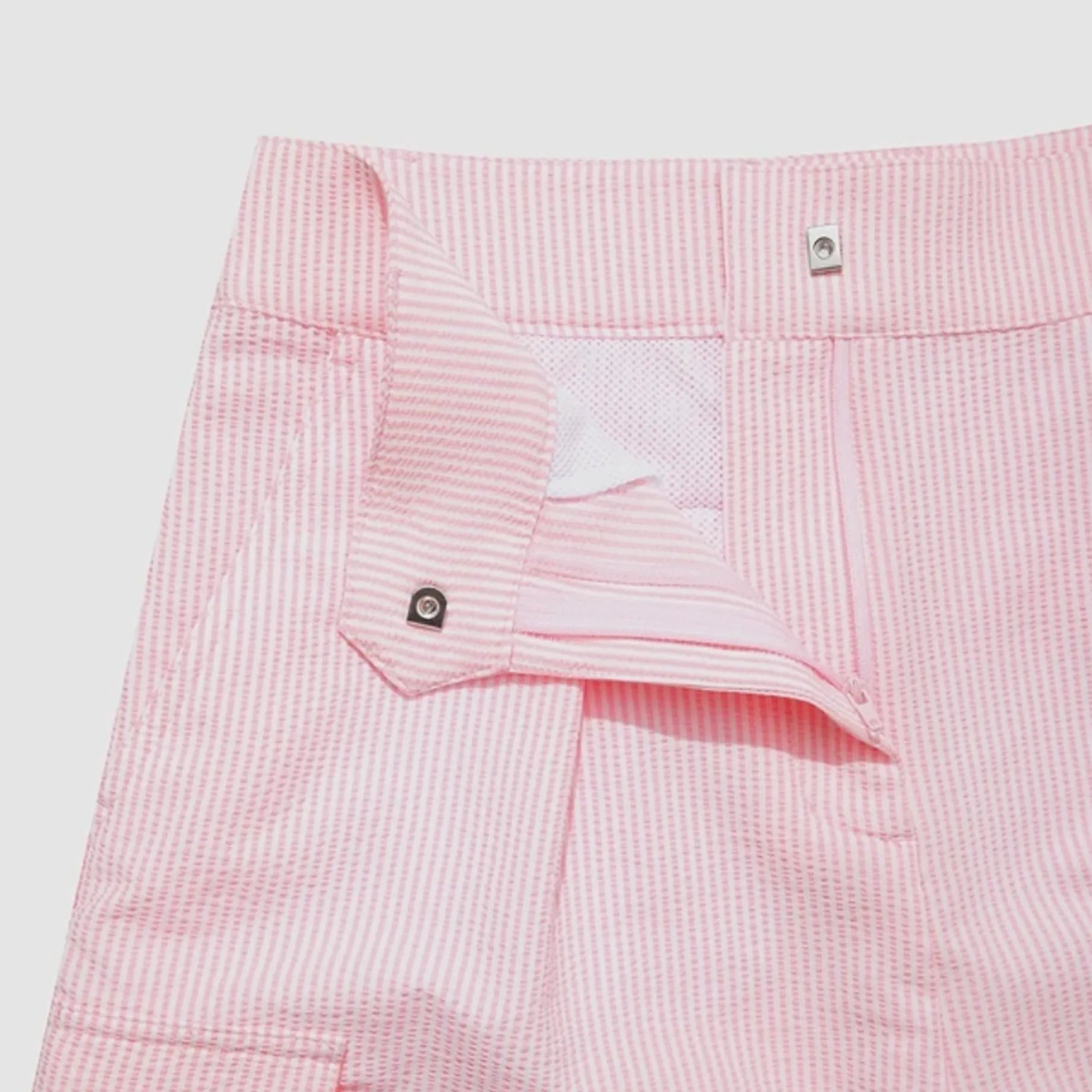 [WAAC x Jones] Women's Seersucker Shorts - Light Pink - Erthe Golf