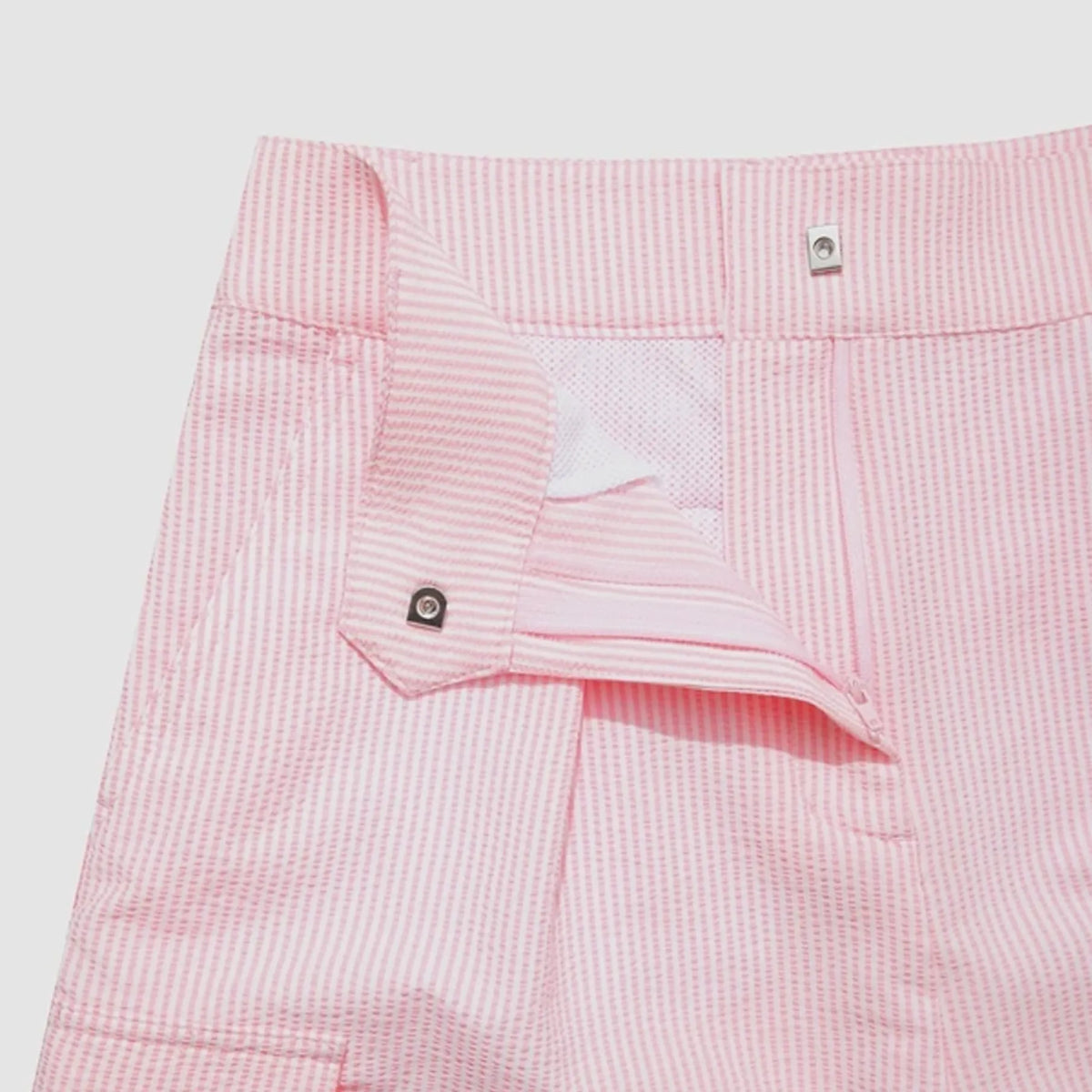 [WAAC x Jones] Women's Seersucker Shorts - Light Pink - Erthe Golf