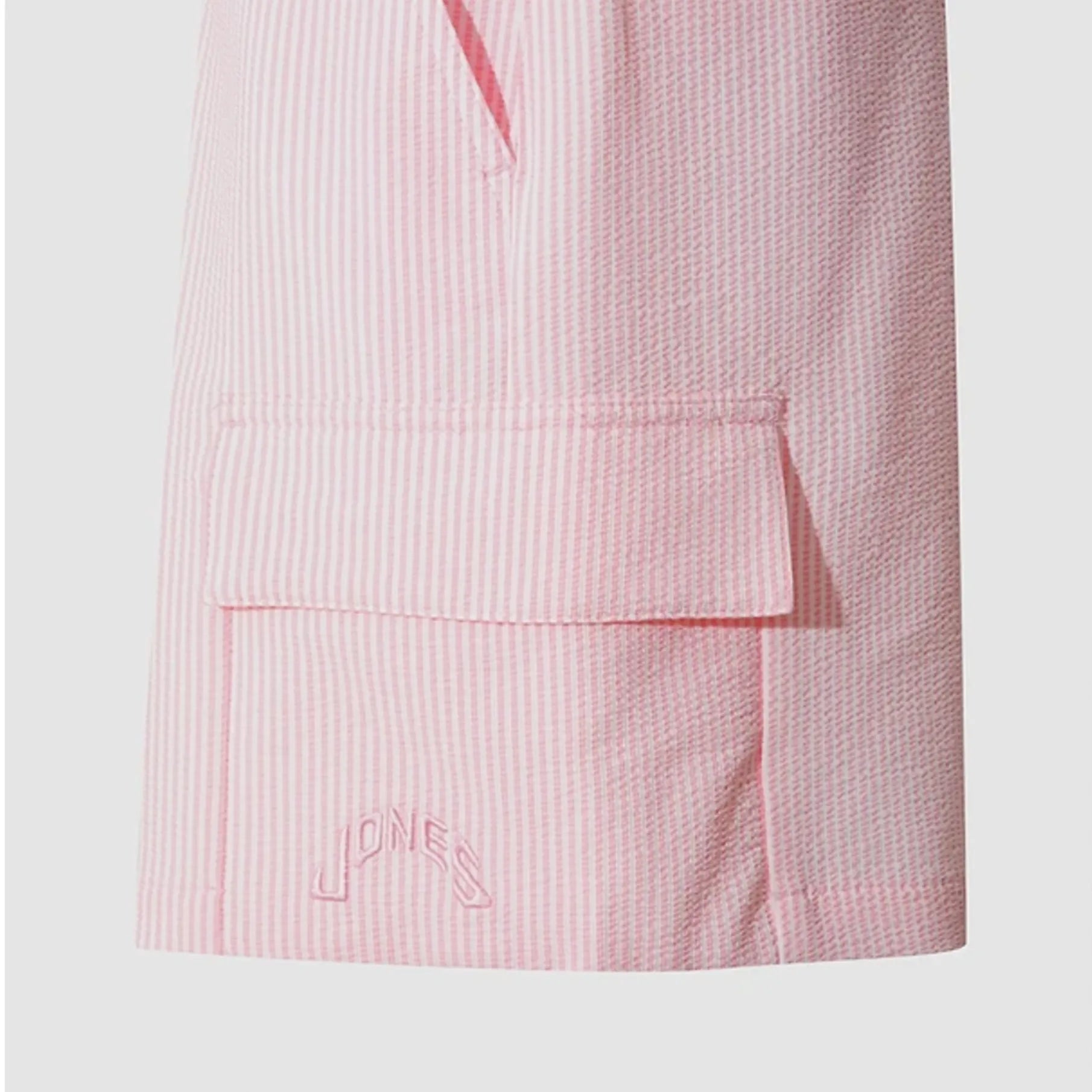 [WAAC x Jones] Women's Seersucker Shorts - Light Pink - Erthe Golf