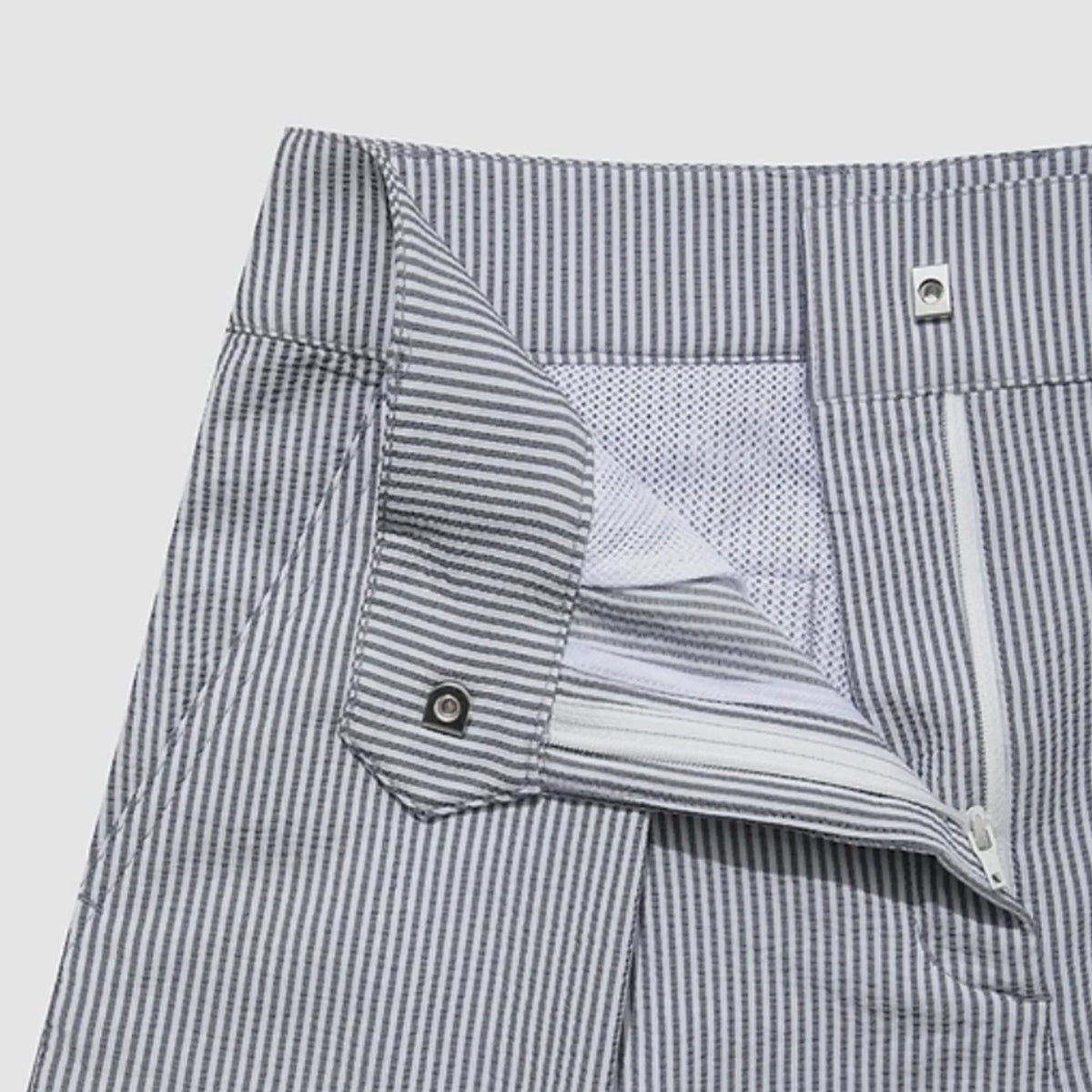 [WAAC x Jones] Women's Seersucker Shorts - Navy - Erthe Golf