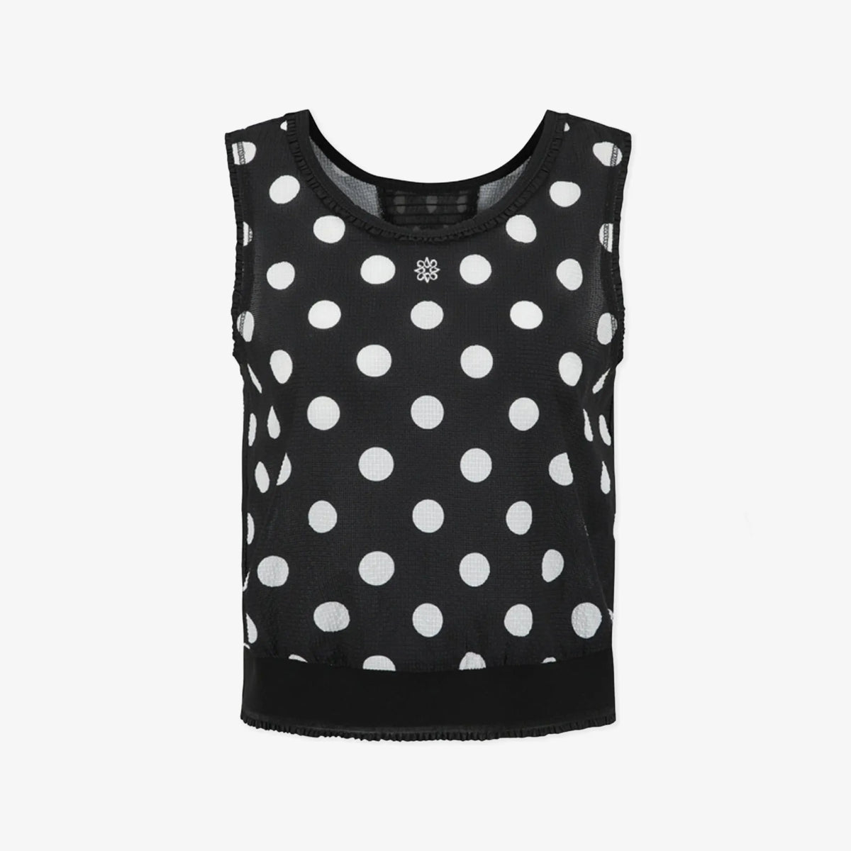 Women's Seersucker Sleeveless Top - Black - Erthe Golf