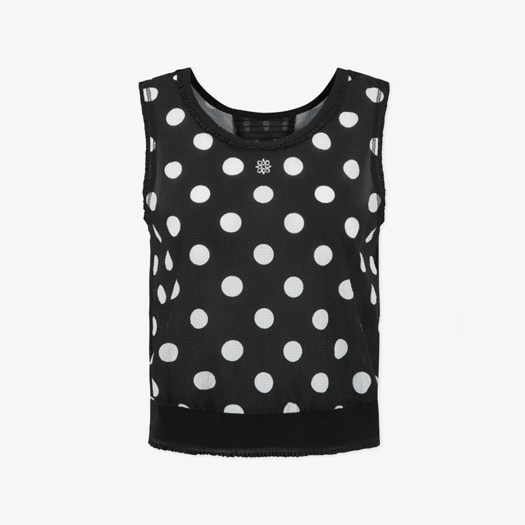 Women's Seersucker Sleeveless Top - Black - Erthe Golf