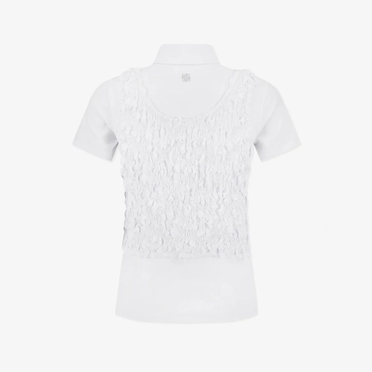 Women's Smocked Two - Piece Polo Set - White - Erthe Golf
