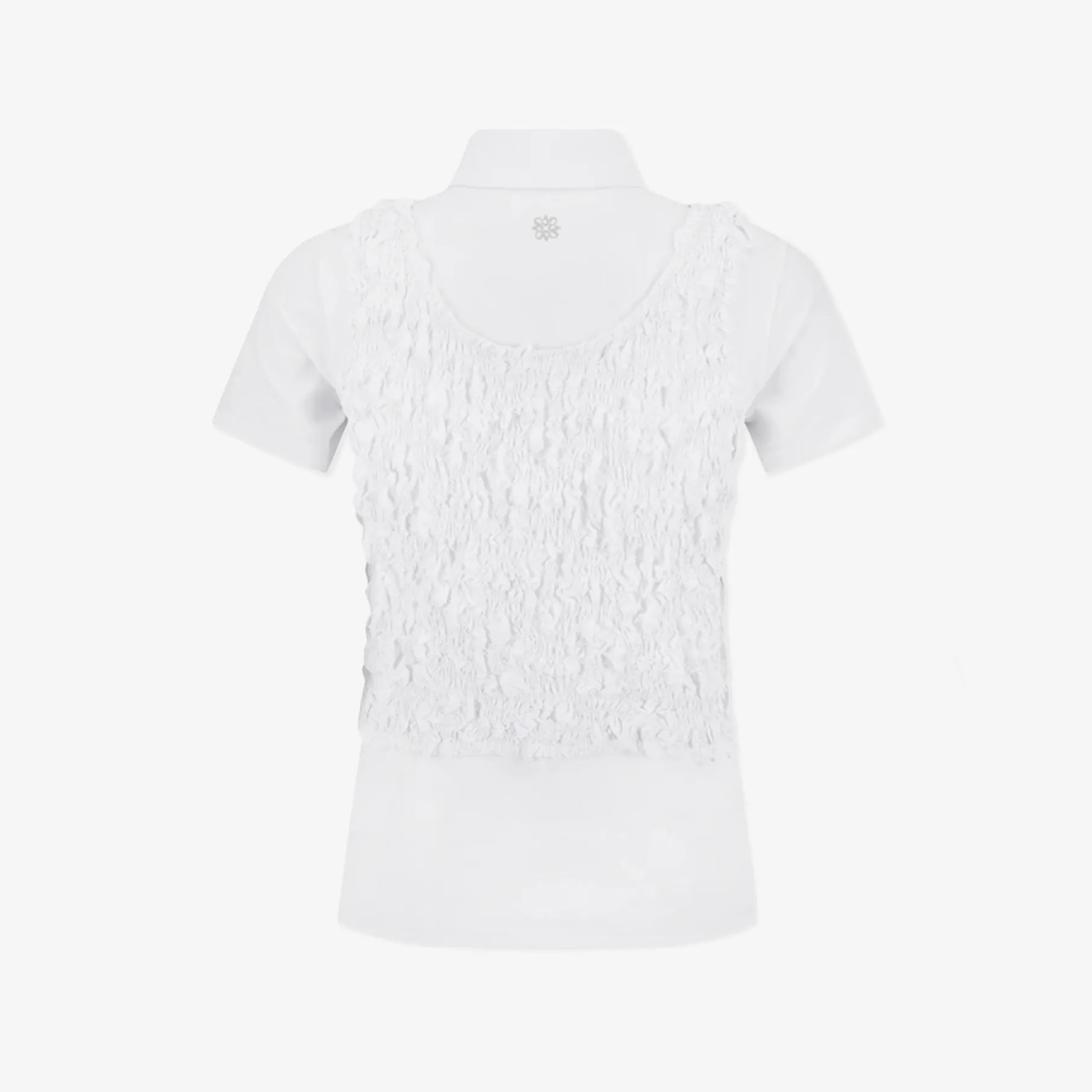 Women's Smocked Two - Piece Polo Set - White - Erthe Golf