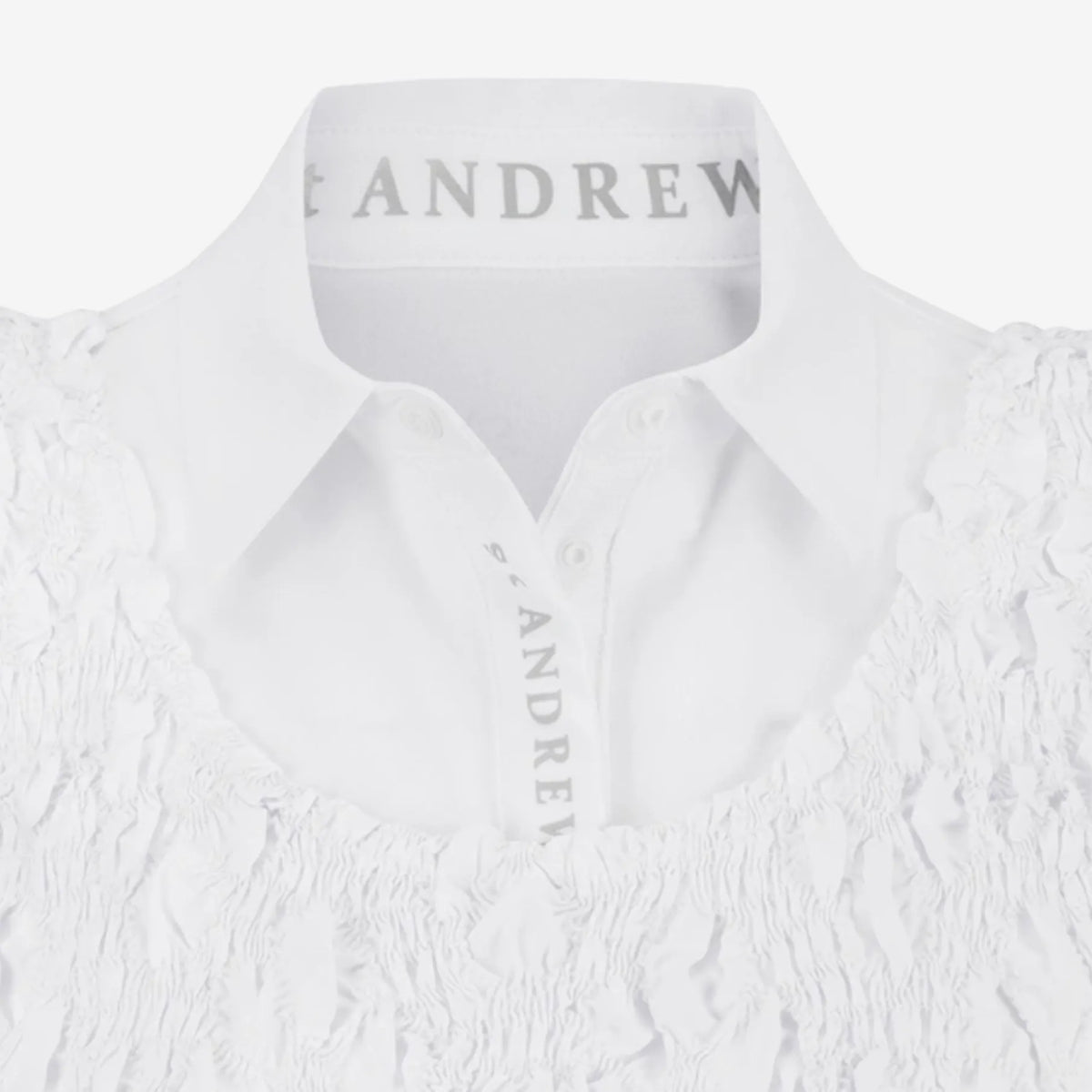 Women's Smocked Two - Piece Polo Set - White - Erthe Golf