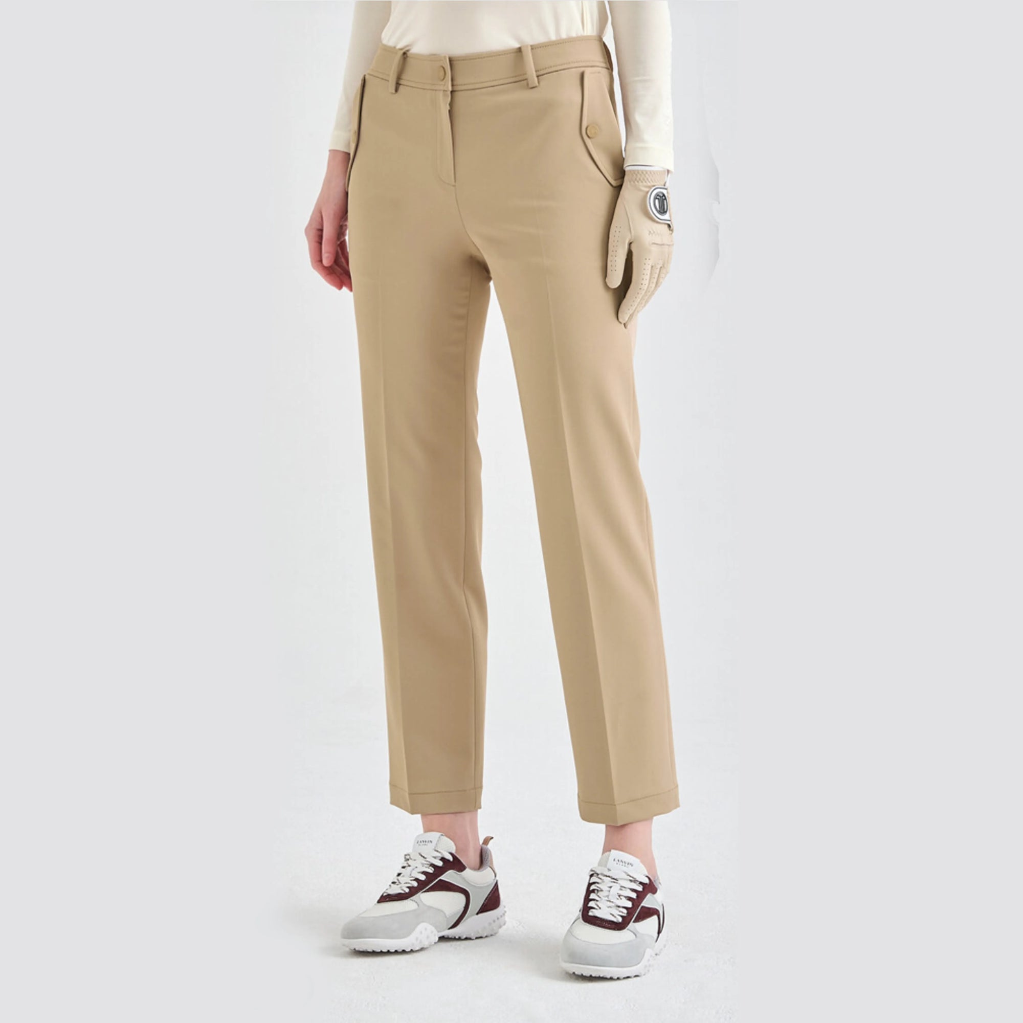 Women's Straight Stretch Pants - Beige - Erthe Golf