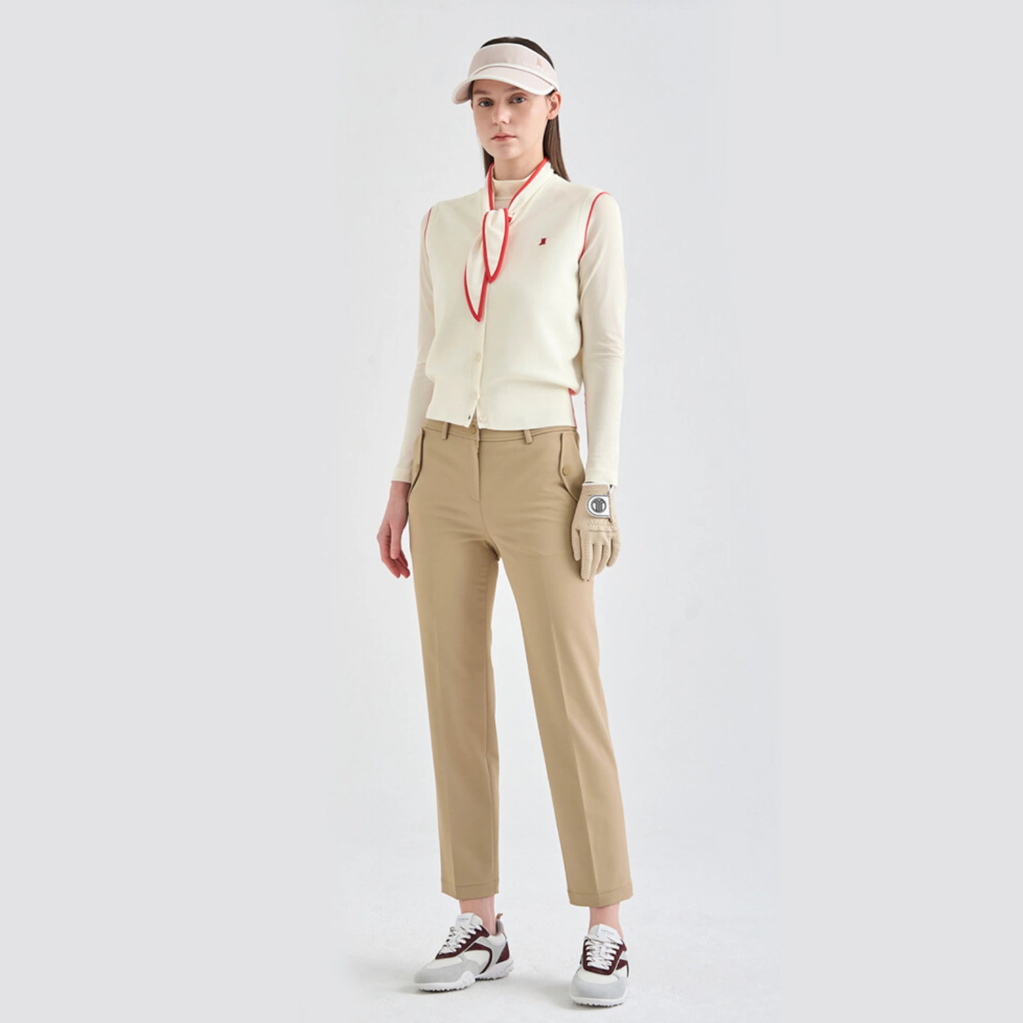 Women's Straight Stretch Pants - Beige - Erthe Golf