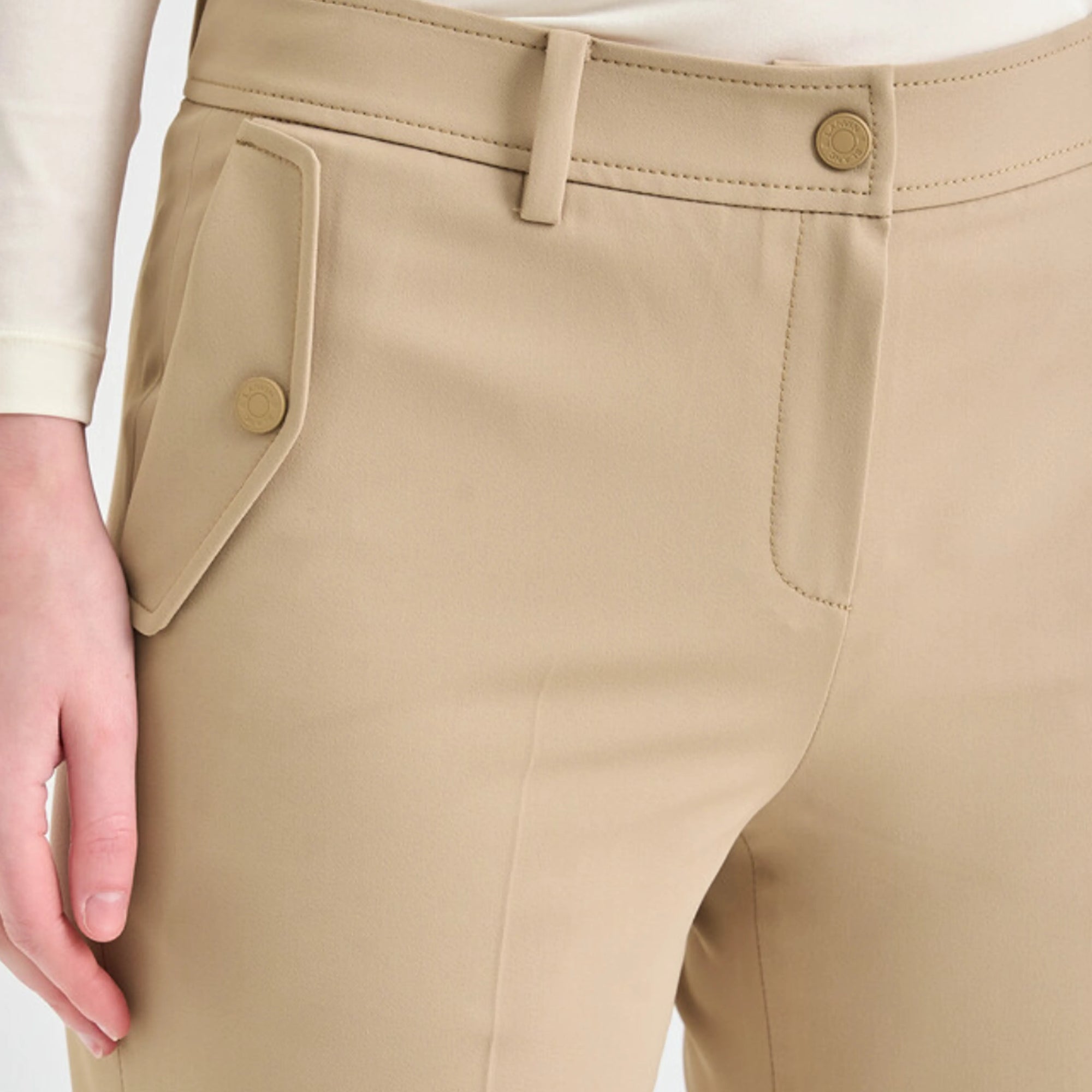 Women's Straight Stretch Pants - Beige - Erthe Golf