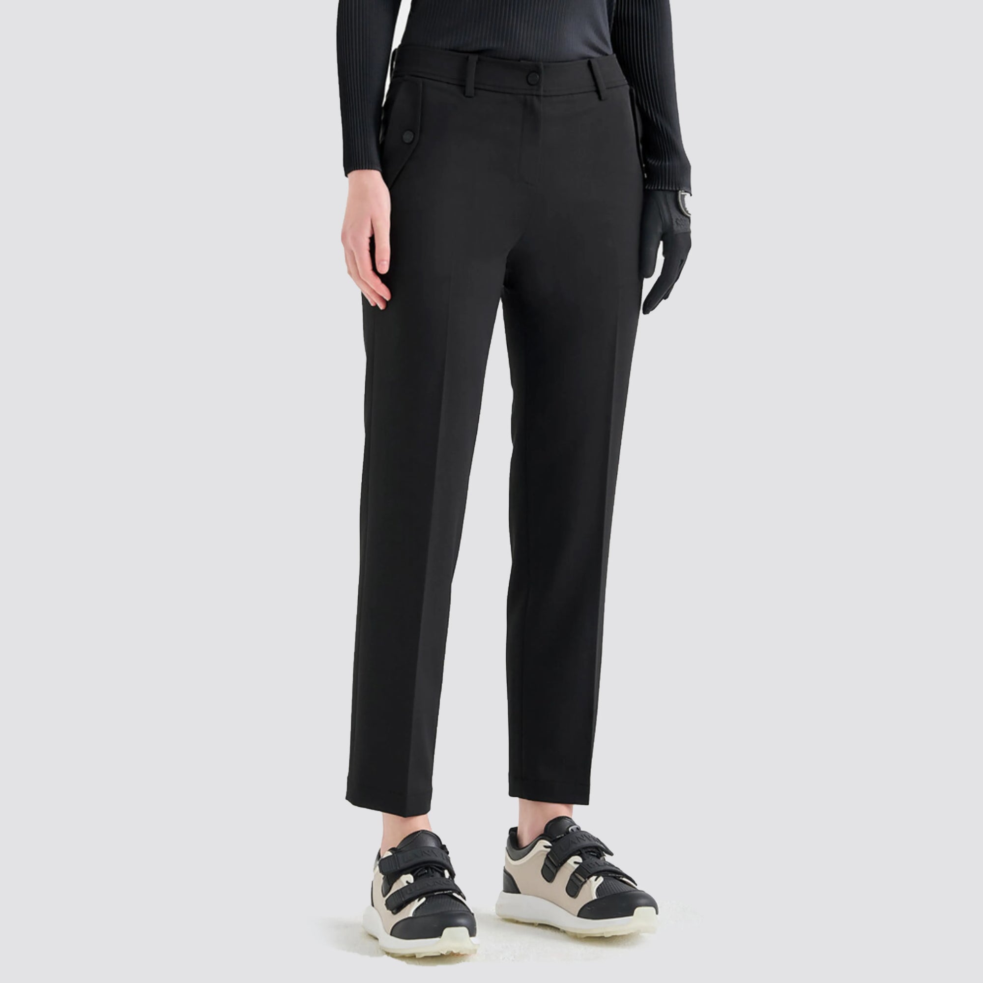 Women's Straight Stretch Pants - Black - Erthe Golf